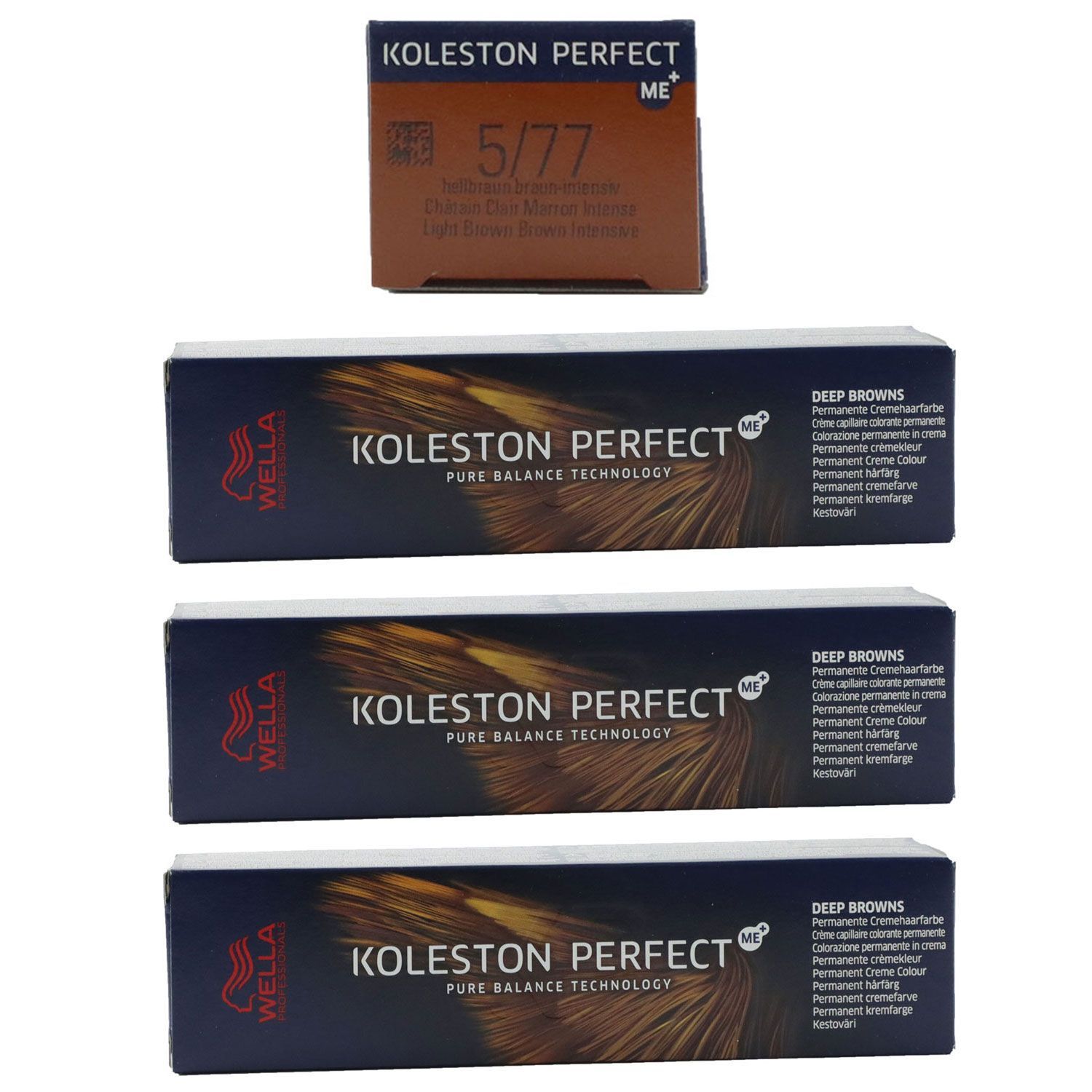 Wella Koleston 3 x 60 ml 5/77 hellbraun braun-intensiv Set