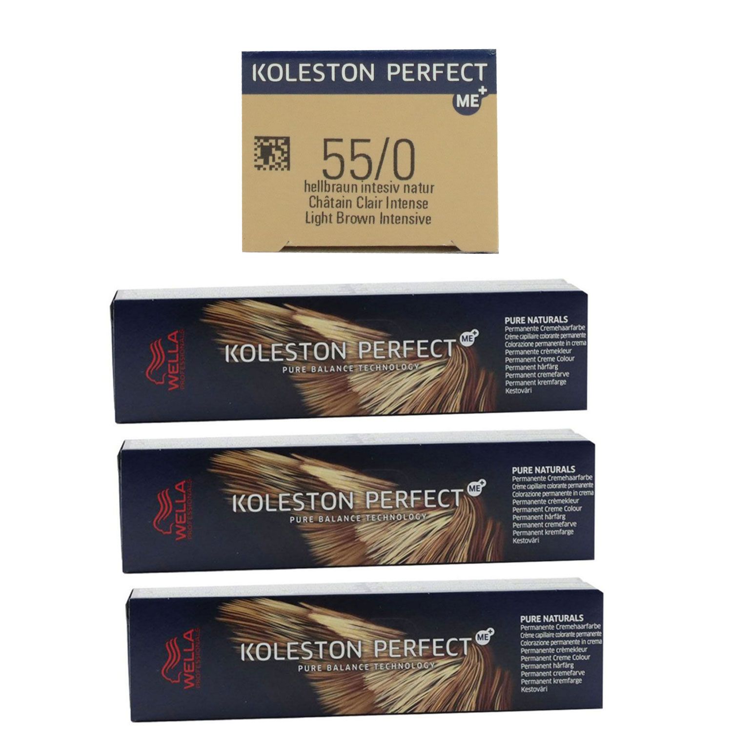 Wella Koleston 3 x 60 ml 55/0 hellbraun intensiv natur Set