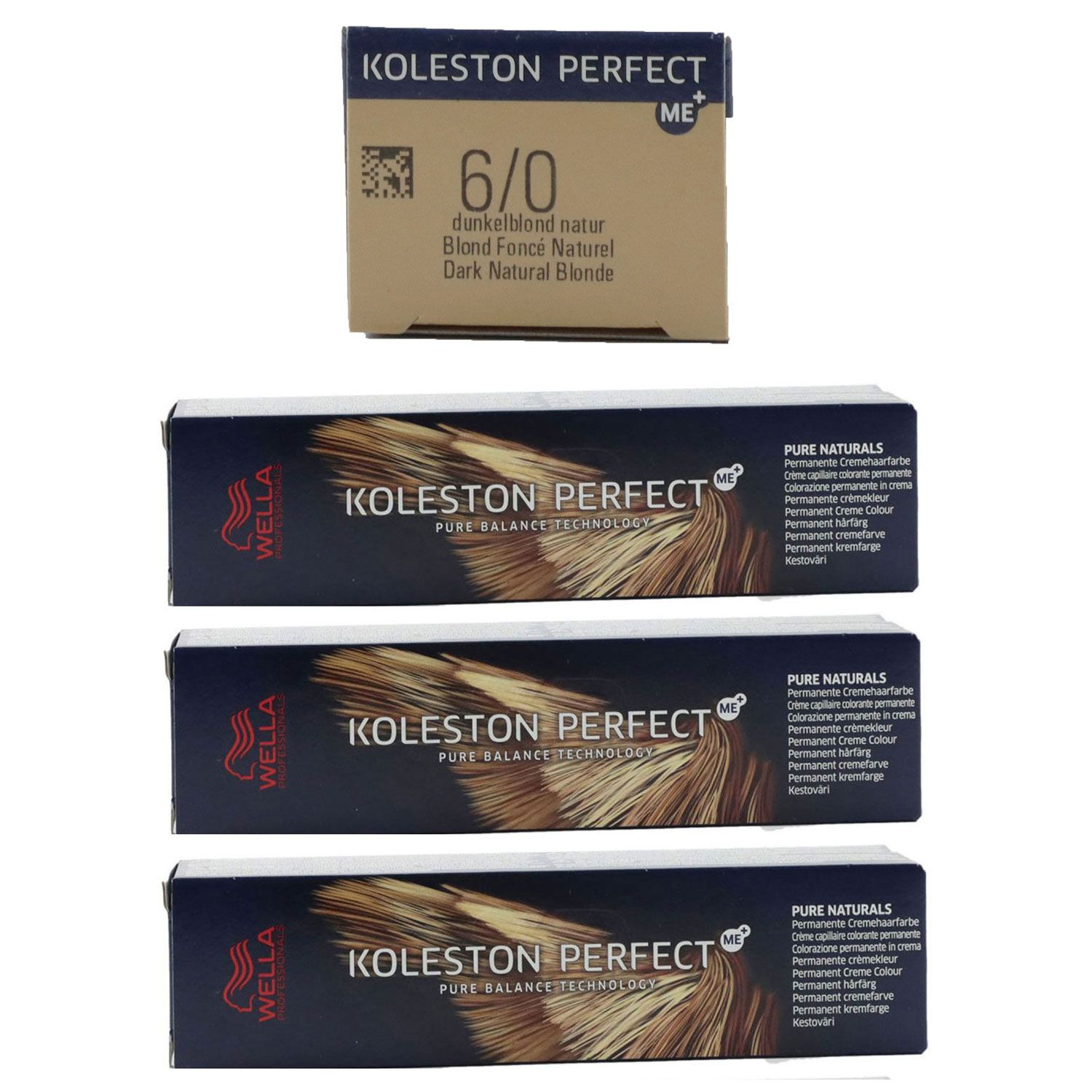 Wella Koleston 3 x 60 ml 6/0 dunkelblond Set