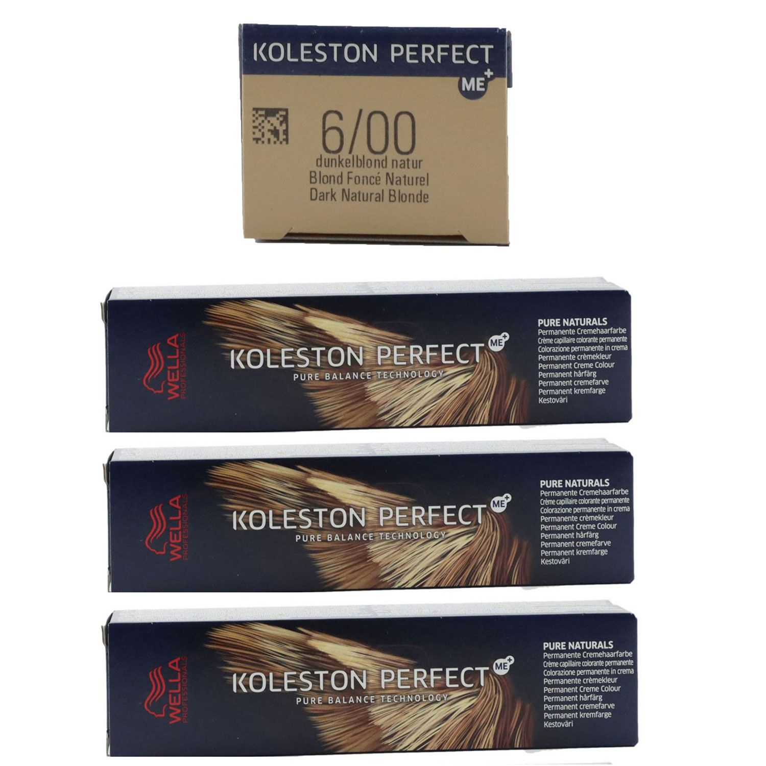 Wella Koleston 3 x 60 ml 6/00 dunkelblond natur Set