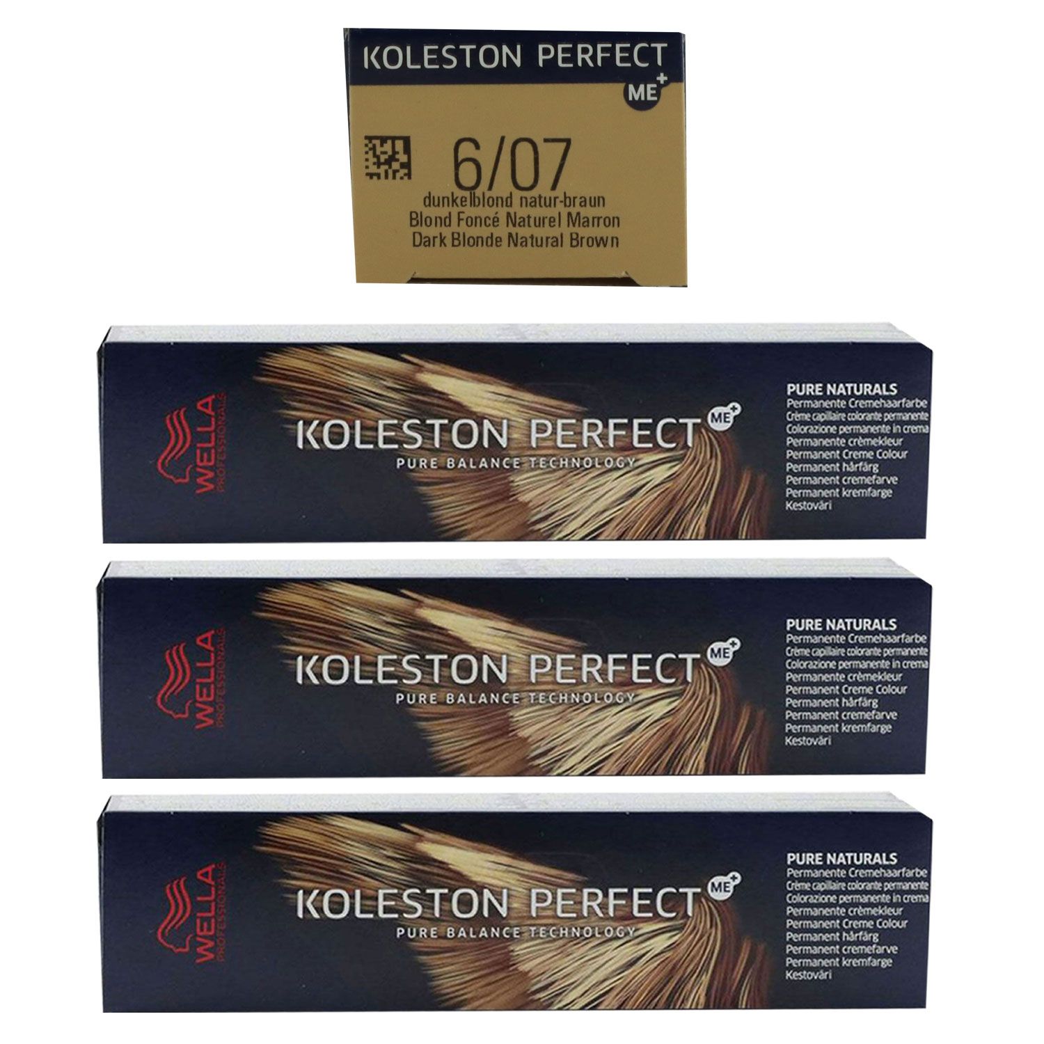 Wella Koleston 3 x 60 ml 6/07 dunkelblond natur braun Set