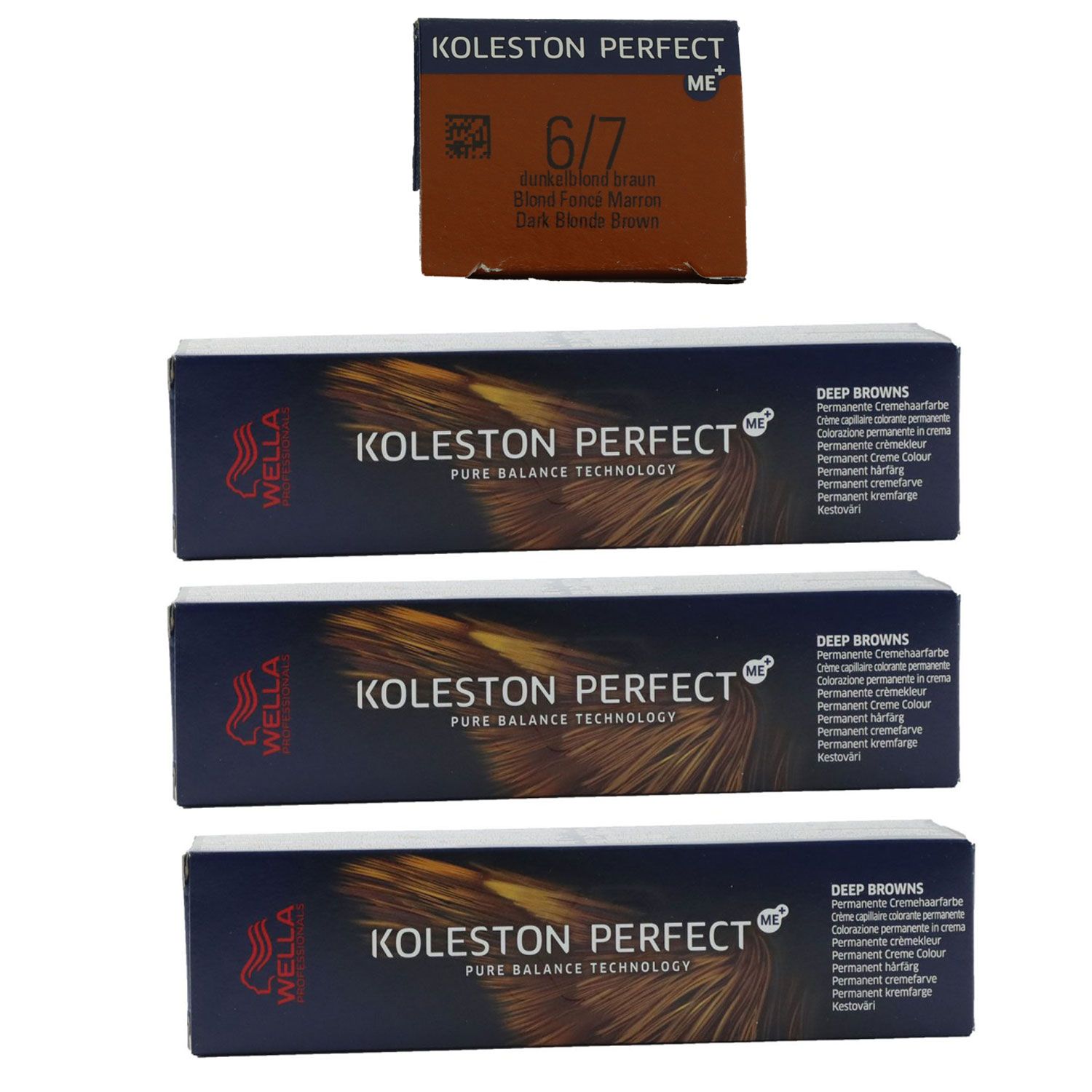 Wella Koleston 3 x 60 ml 6/7 dunkelblond braun Set