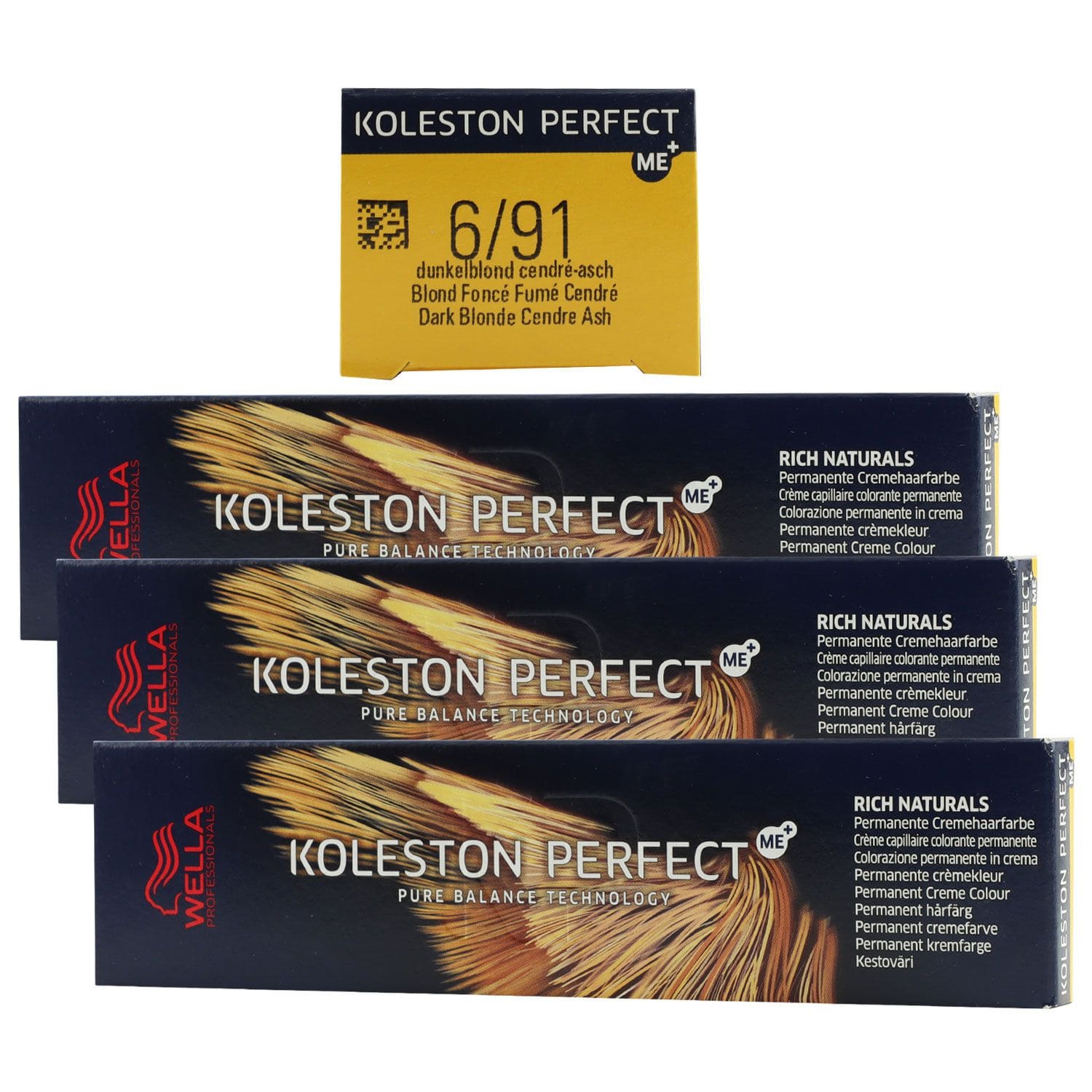 Wella Koleston 3 x 60 ml 6/91 dunkelblond cendre asch Set