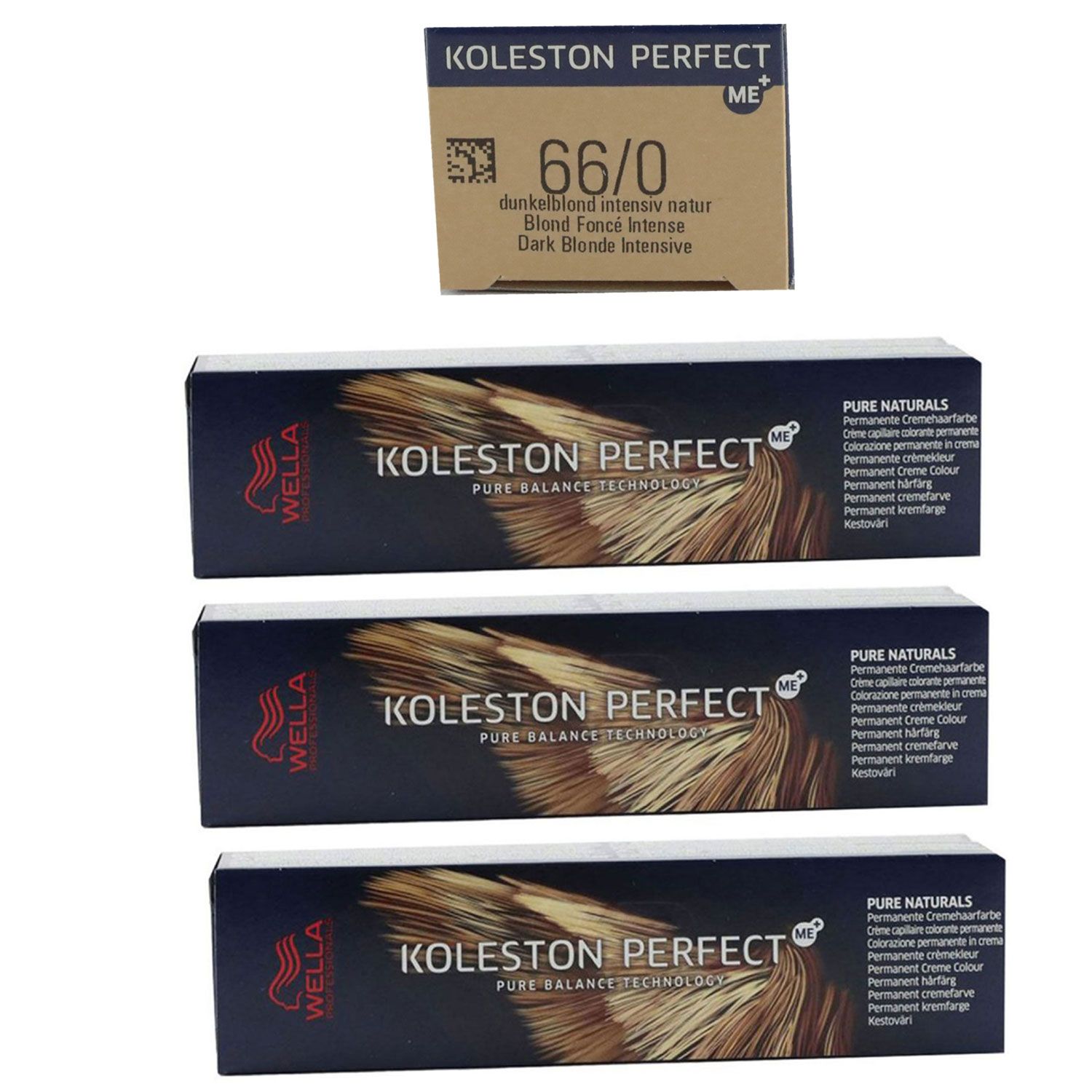 Wella Koleston 3 x 60 ml 66/0 dunkelblond intensiv natur Set