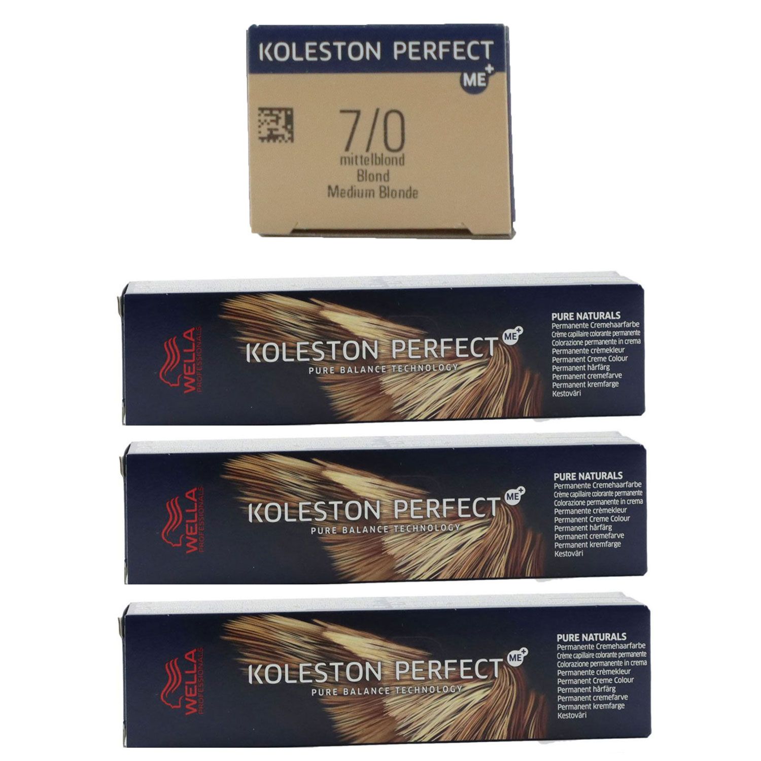 Wella Koleston 3 x 60 ml 7/0 mittelblond Set