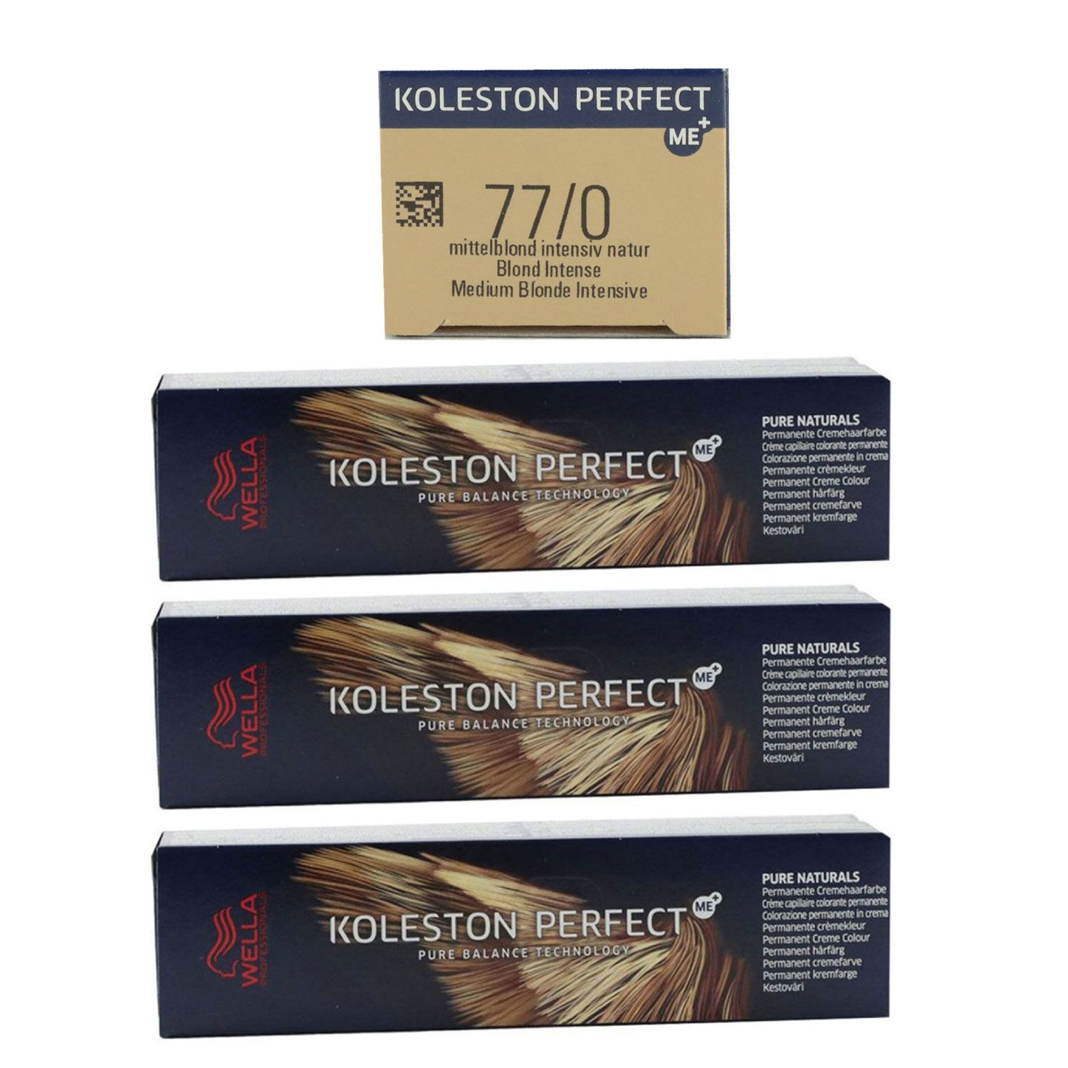 Wella Koleston 3 x 60 ml 77/0 mittelblond intensiv natur Set