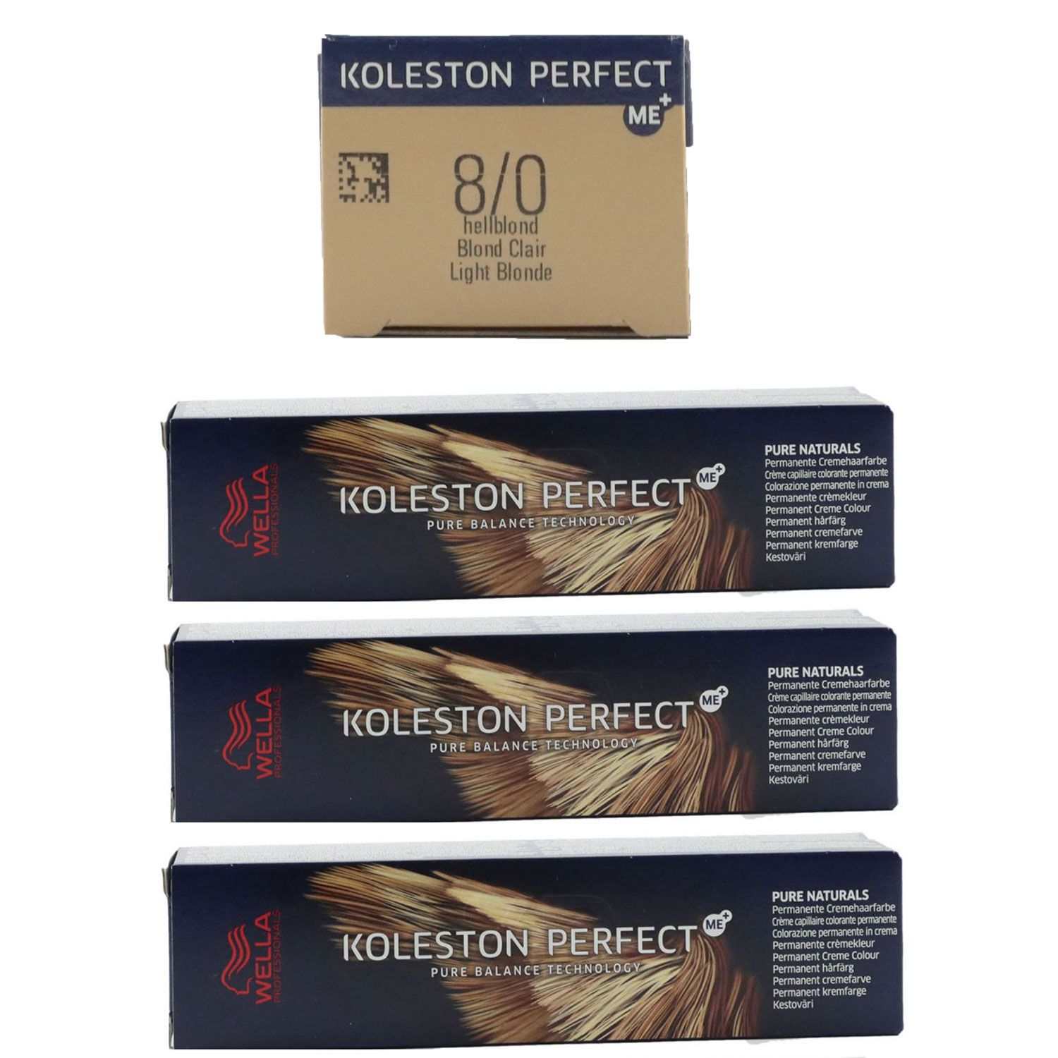 Wella Koleston 3 x 60 ml 8/0 hellblond Set