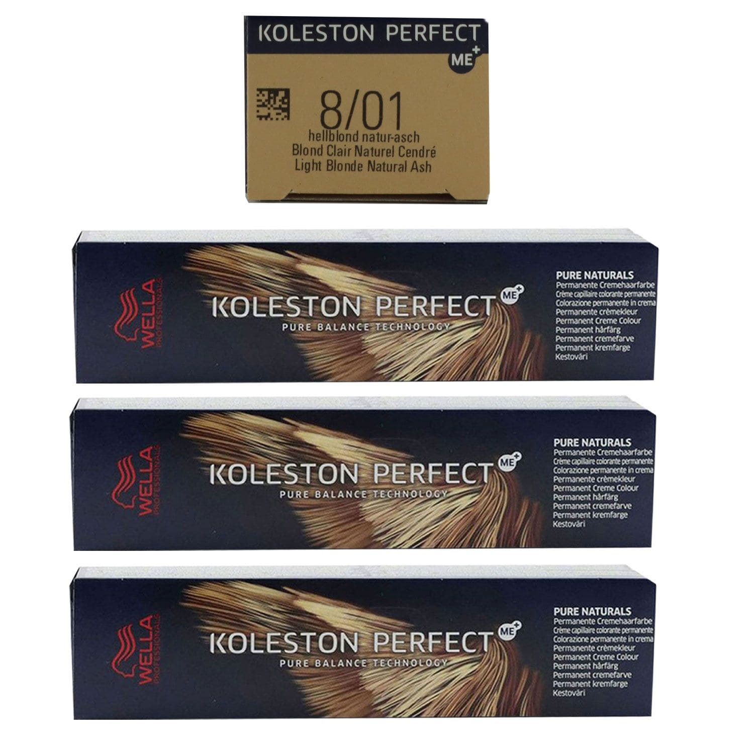 Wella Koleston 3 x 60 ml 8/01 helllblond natur asch Set