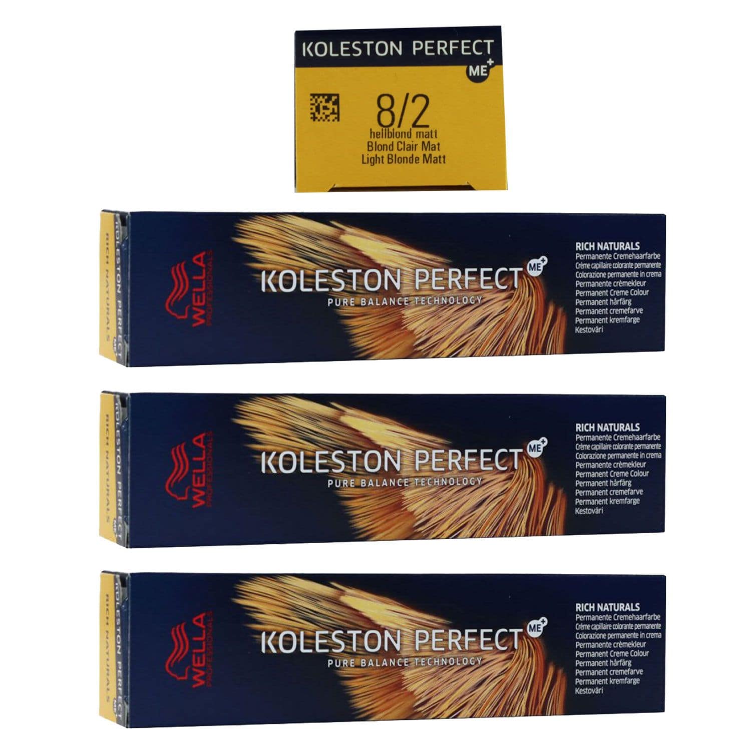 Wella Koleston 3 x 60 ml 8/2 hellblond matt Set