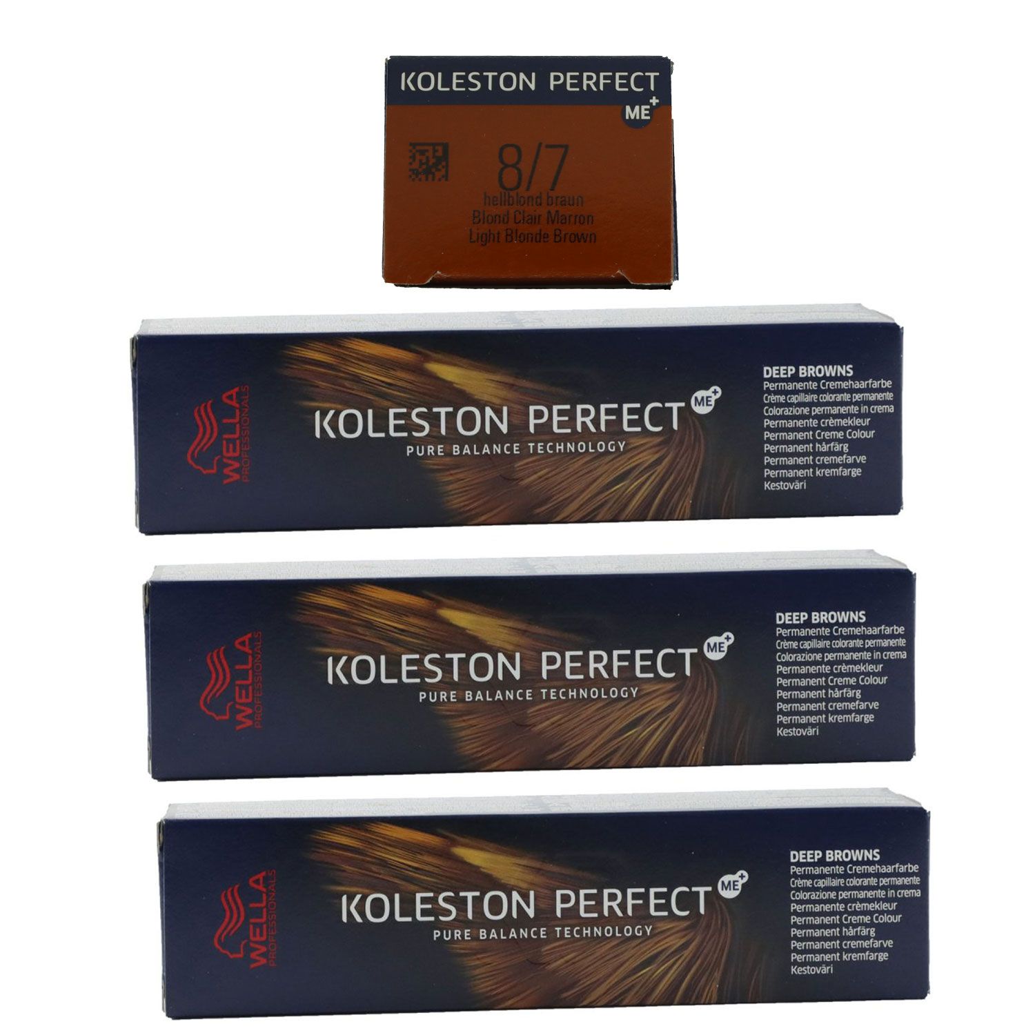 Wella Koleston 3 x 60 ml 8/7 hellblond braun Set