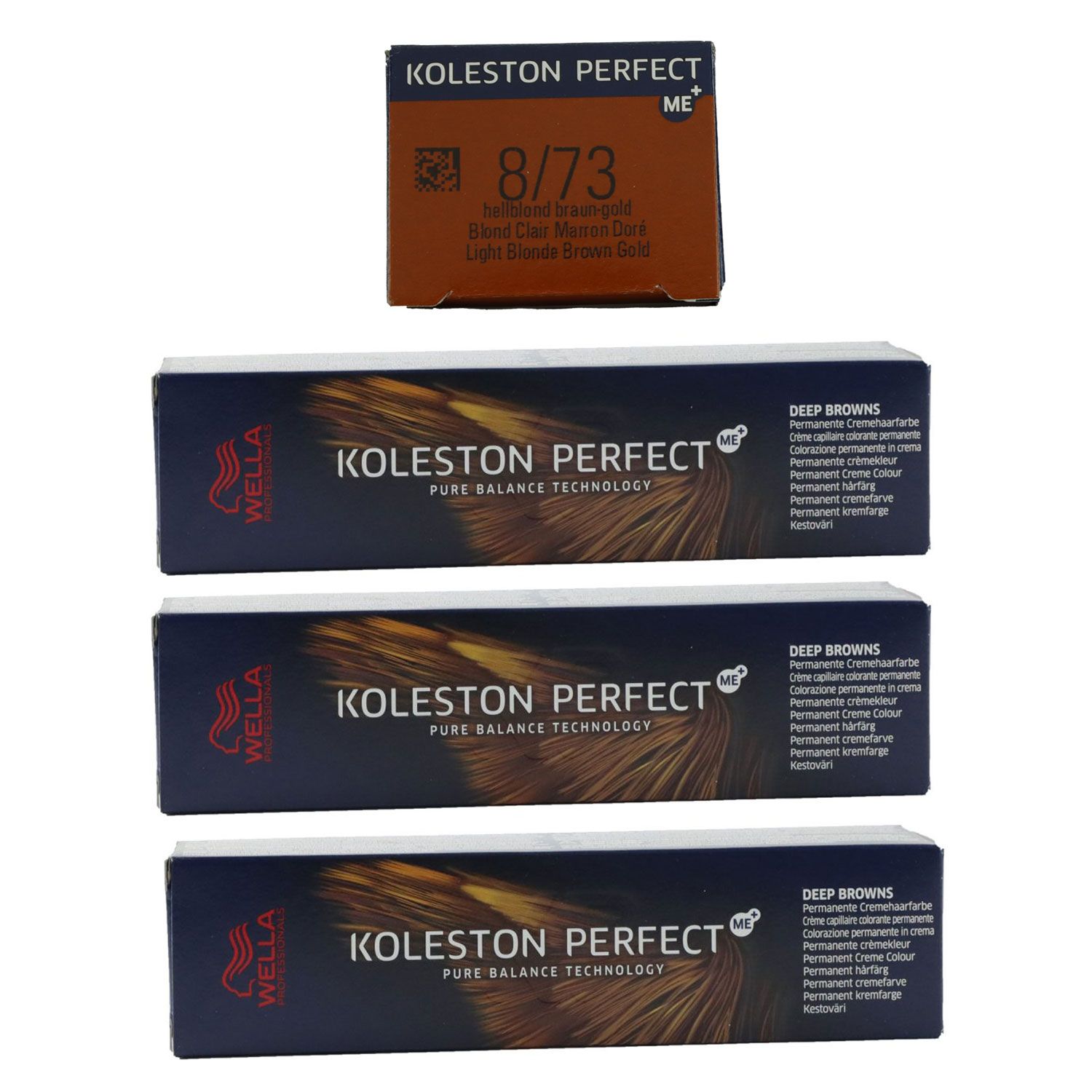 Wella Koleston 3 x 60 ml 8/73 hellblond braun gold Set