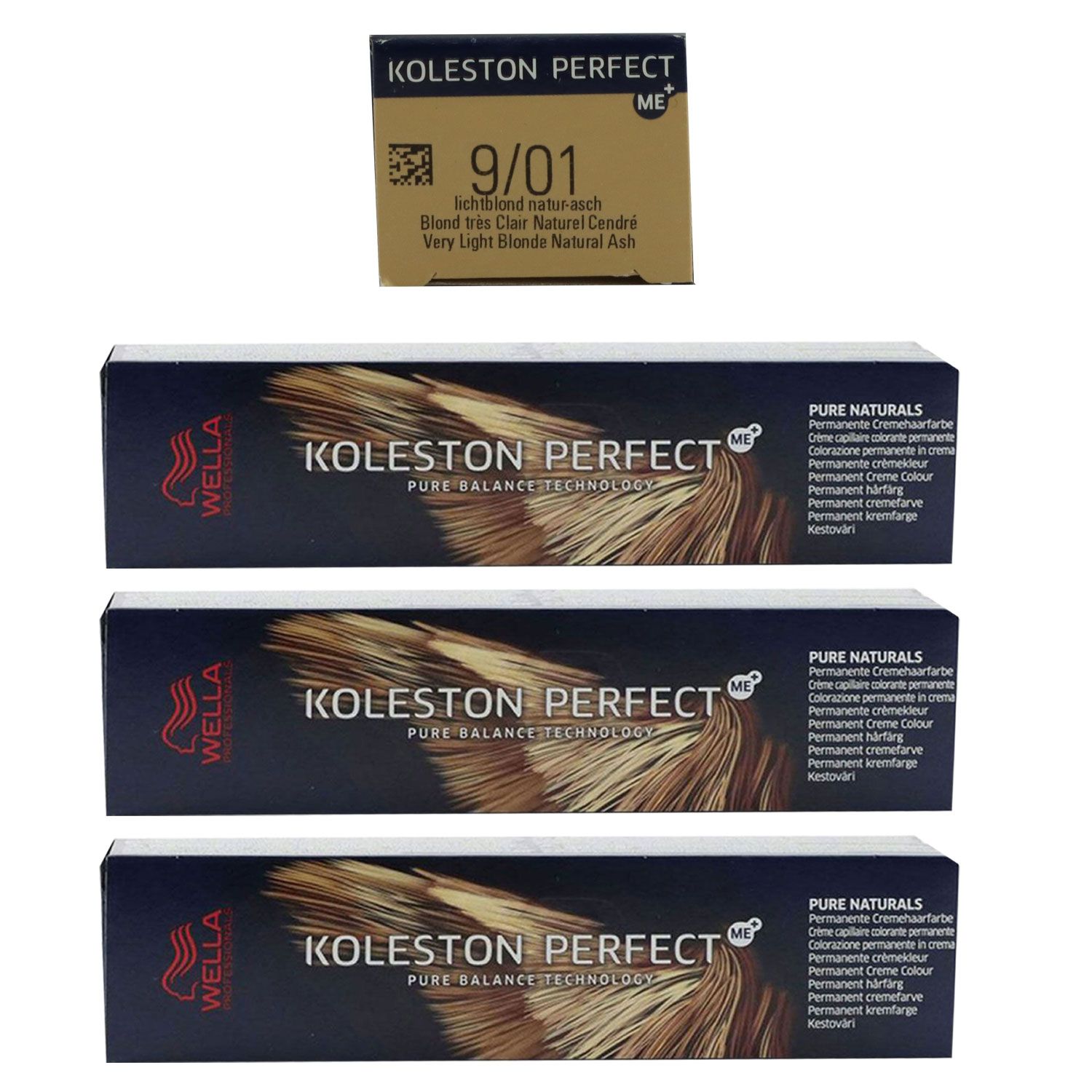 Wella Koleston 3 x 60 ml 9/01 lichtblond natur asch Set