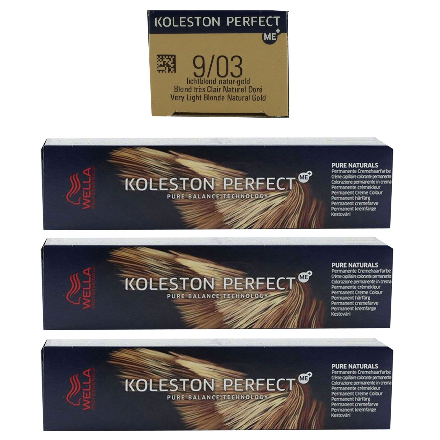 Wella Koleston 3 x 60 ml 9/03 lichtblond natur gold Set