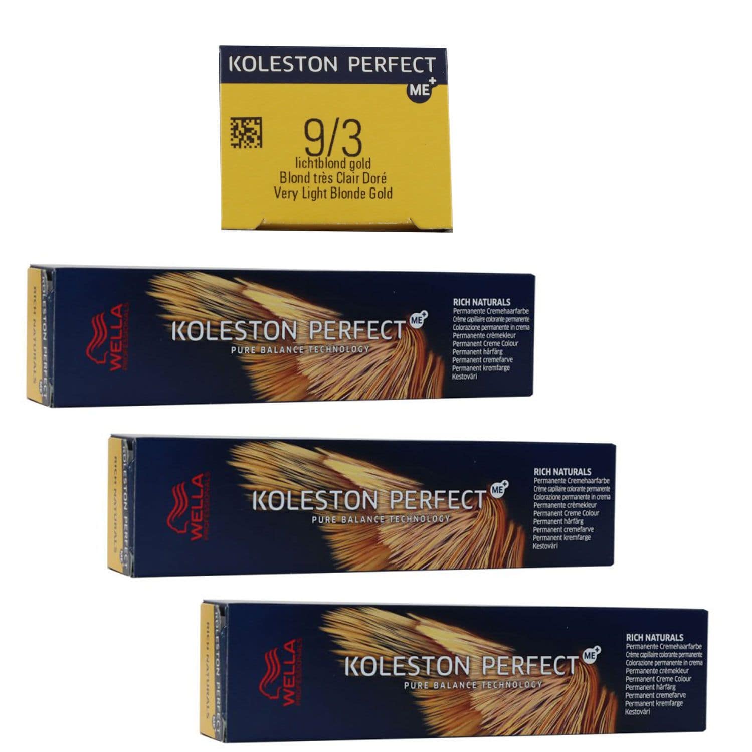 Wella Koleston 3 x 60 ml 9/3 lichtblond gold Set