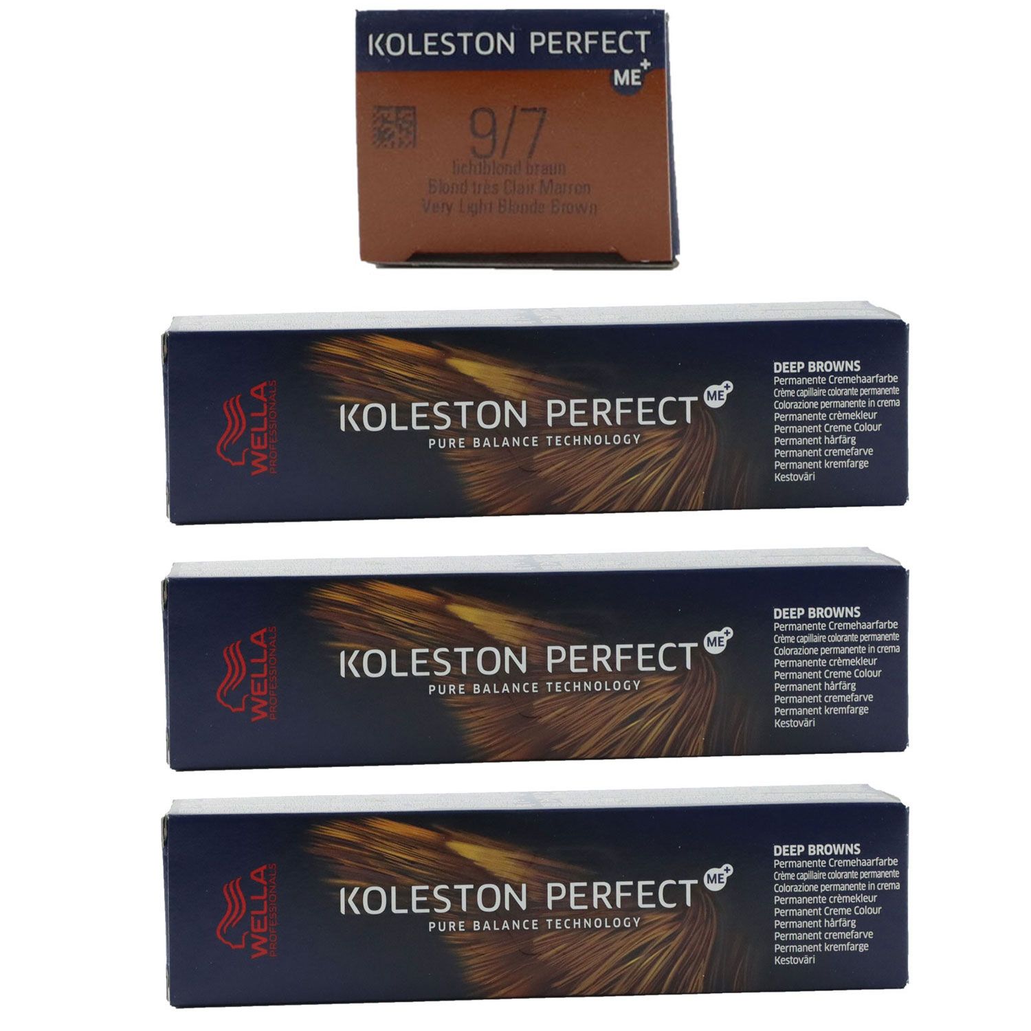 Wella Koleston 3 x 60 ml 9/7 lichtblond braun Set