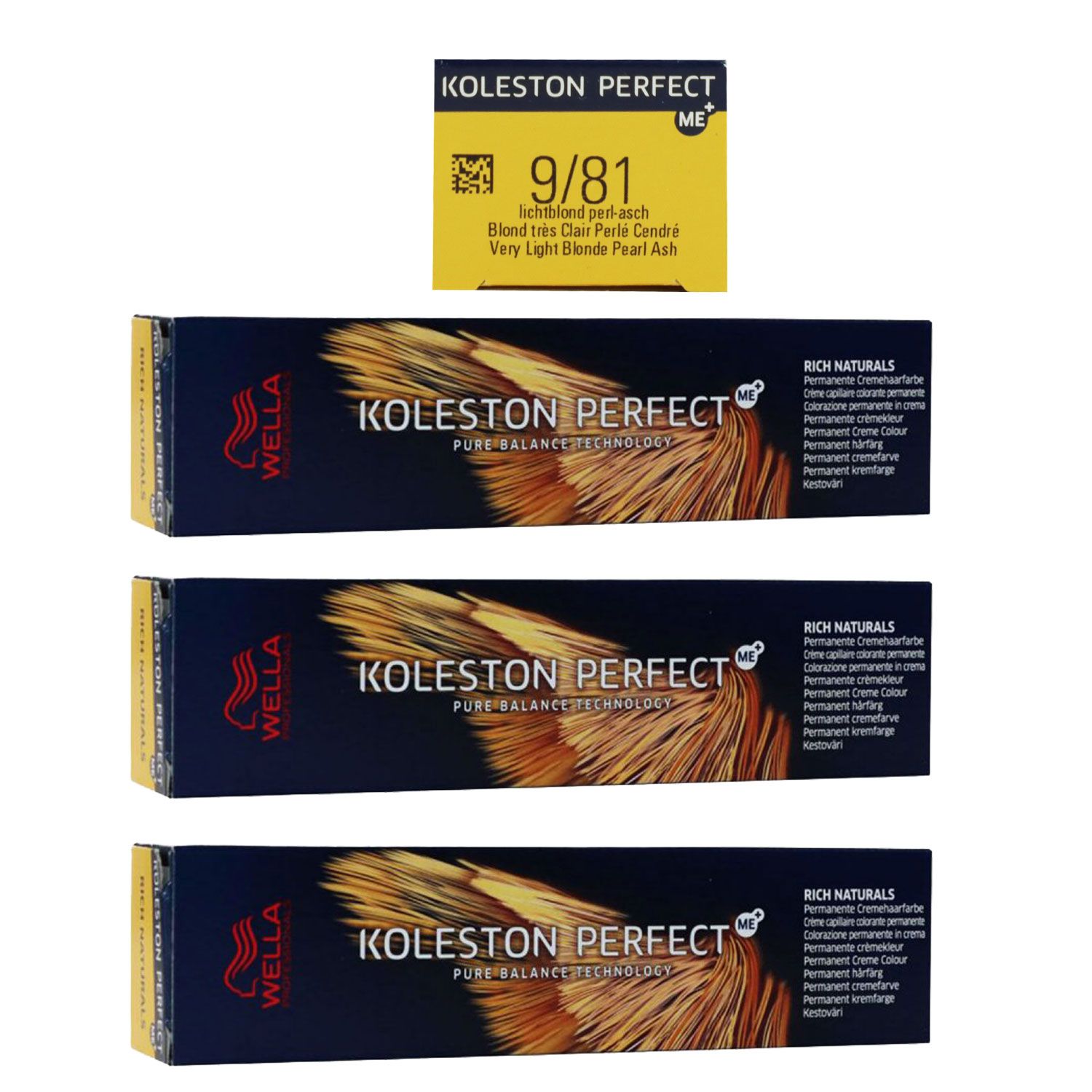 Wella Koleston 3 x 60 ml 9/81 lichtblond pearl asch Set
