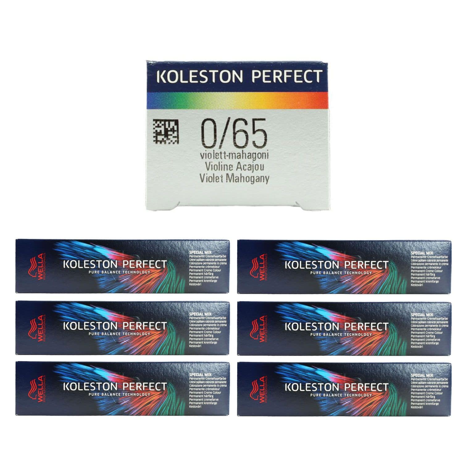 Wella Koleston 6 x 60 ml 0/65 Violett Mahagoni Set