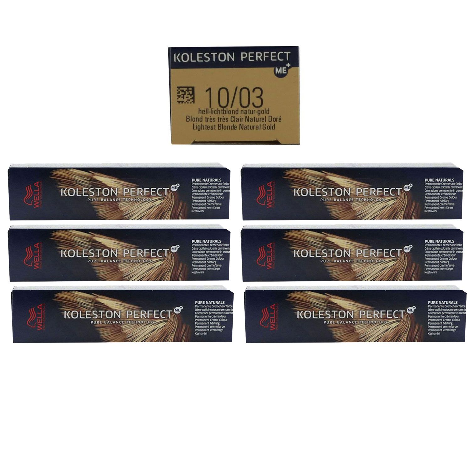 Wella Koleston 6 x 60 ml 10/03 hell lichtblond naturgold Set