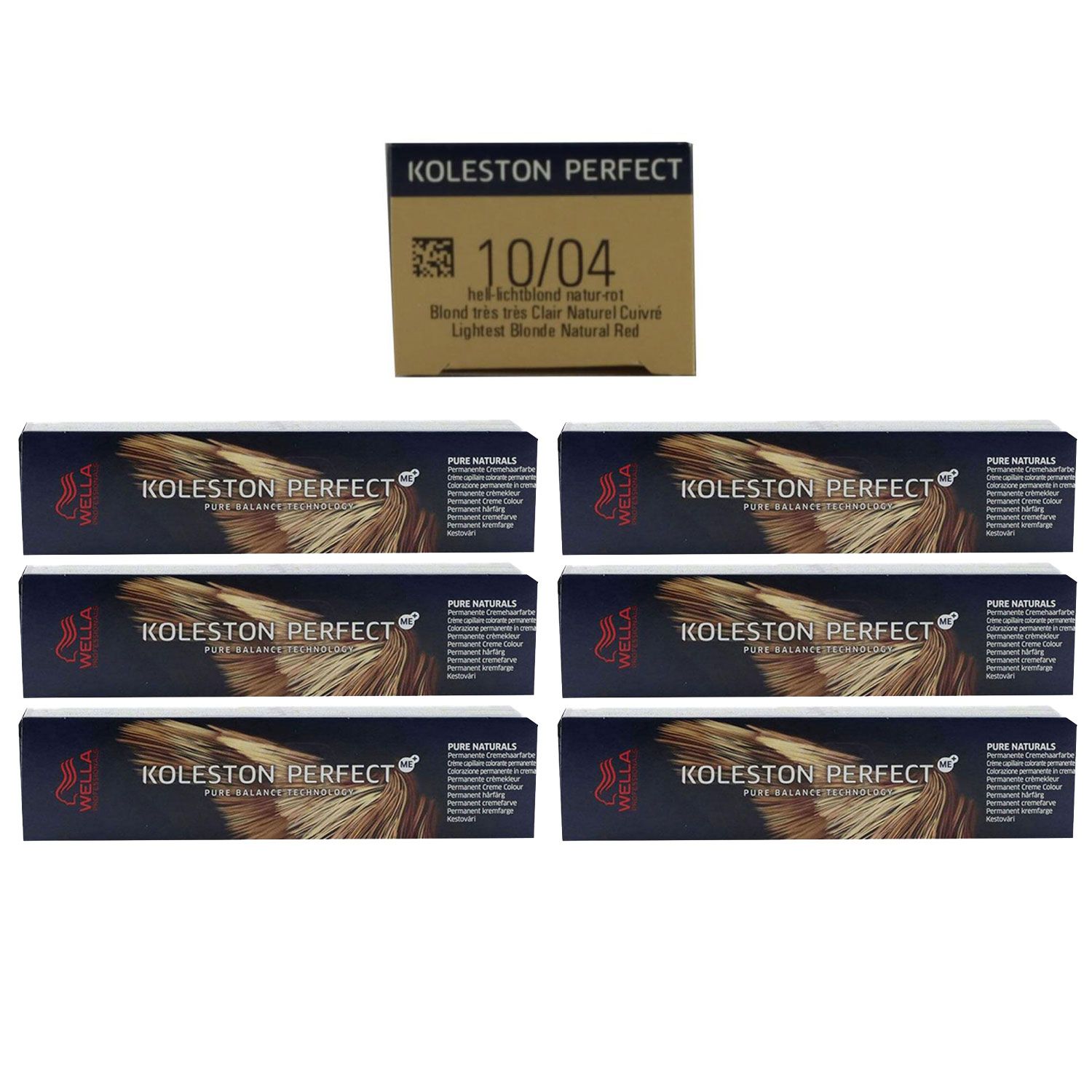 Wella Koleston 6 x 60 ml 10/04 hell lichtblond natur rot Set