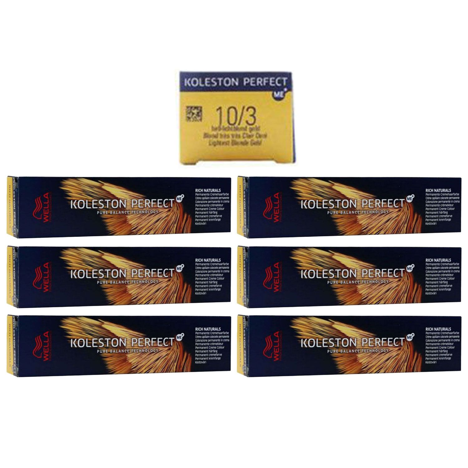 Wella Koleston 6 x 60 ml 10/3 hell lichtblond gold Set