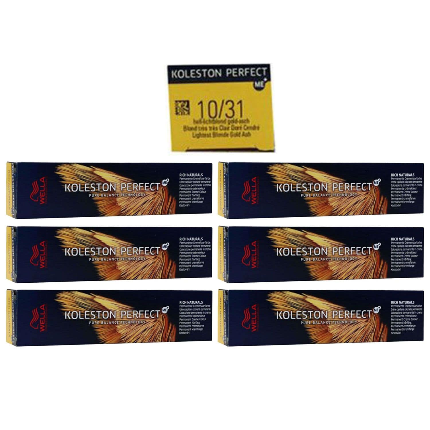 Wella Koleston 6 x 60 ml 10/31 hell lichtblond gold asch Set
