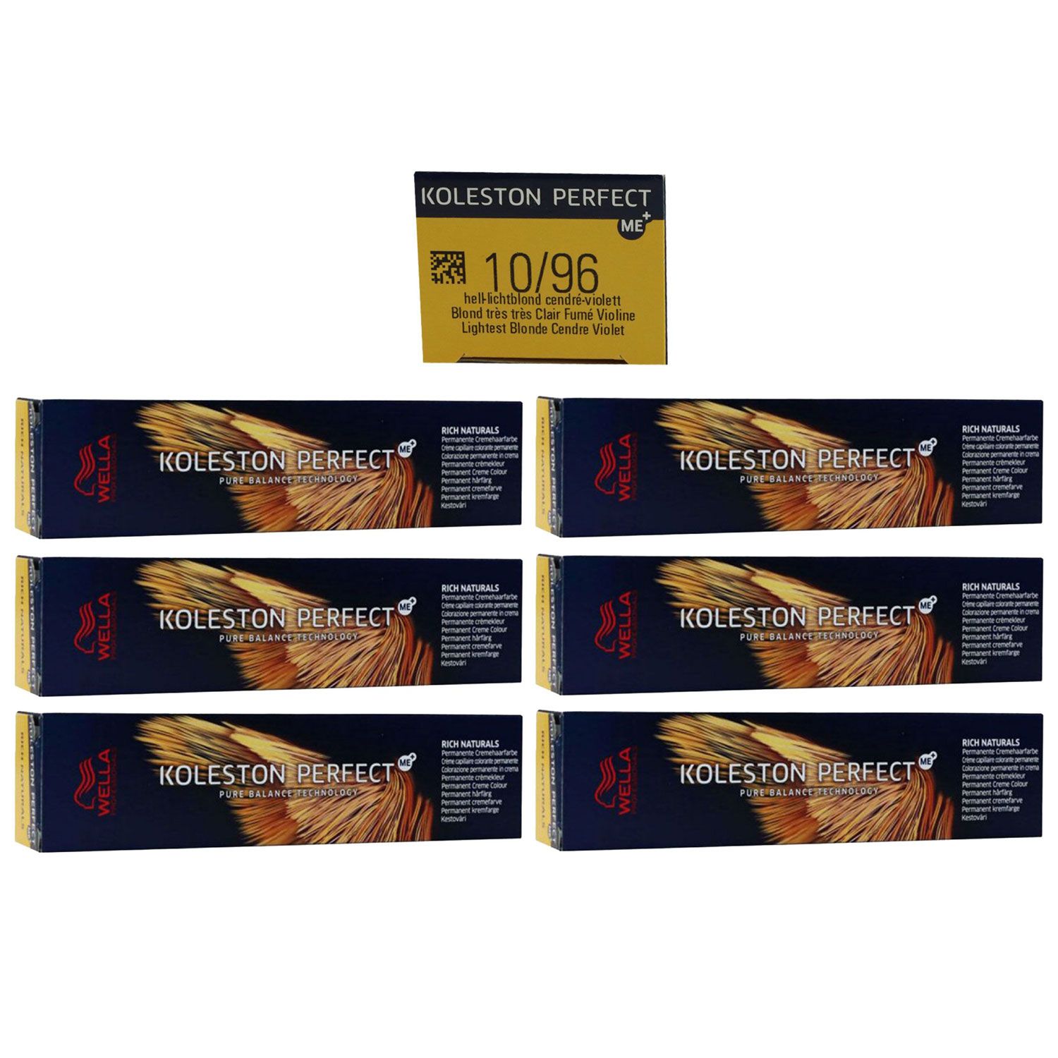 Wella Koleston 6 x 60 ml 10/96 hell lichtblond cendre violett Set