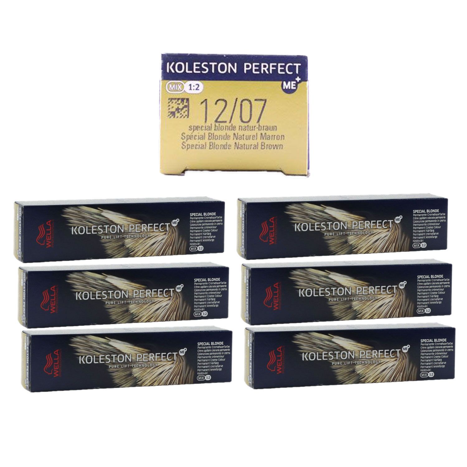 Wella Koleston 6 x 60 ml 12/07 Spezialblond natur�braun Set