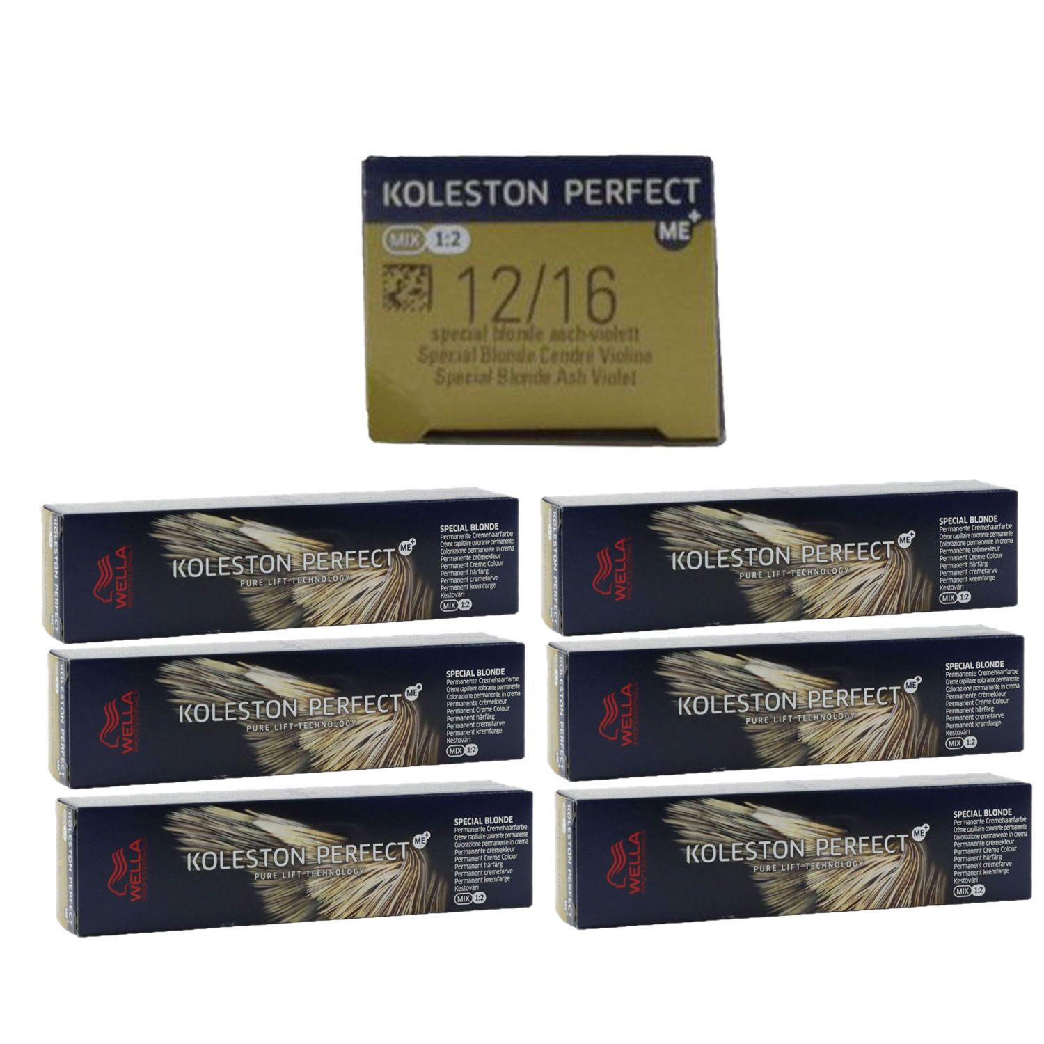 Wella Koleston 6 x 60 ml 12/16 Spezialblond asch violett Set