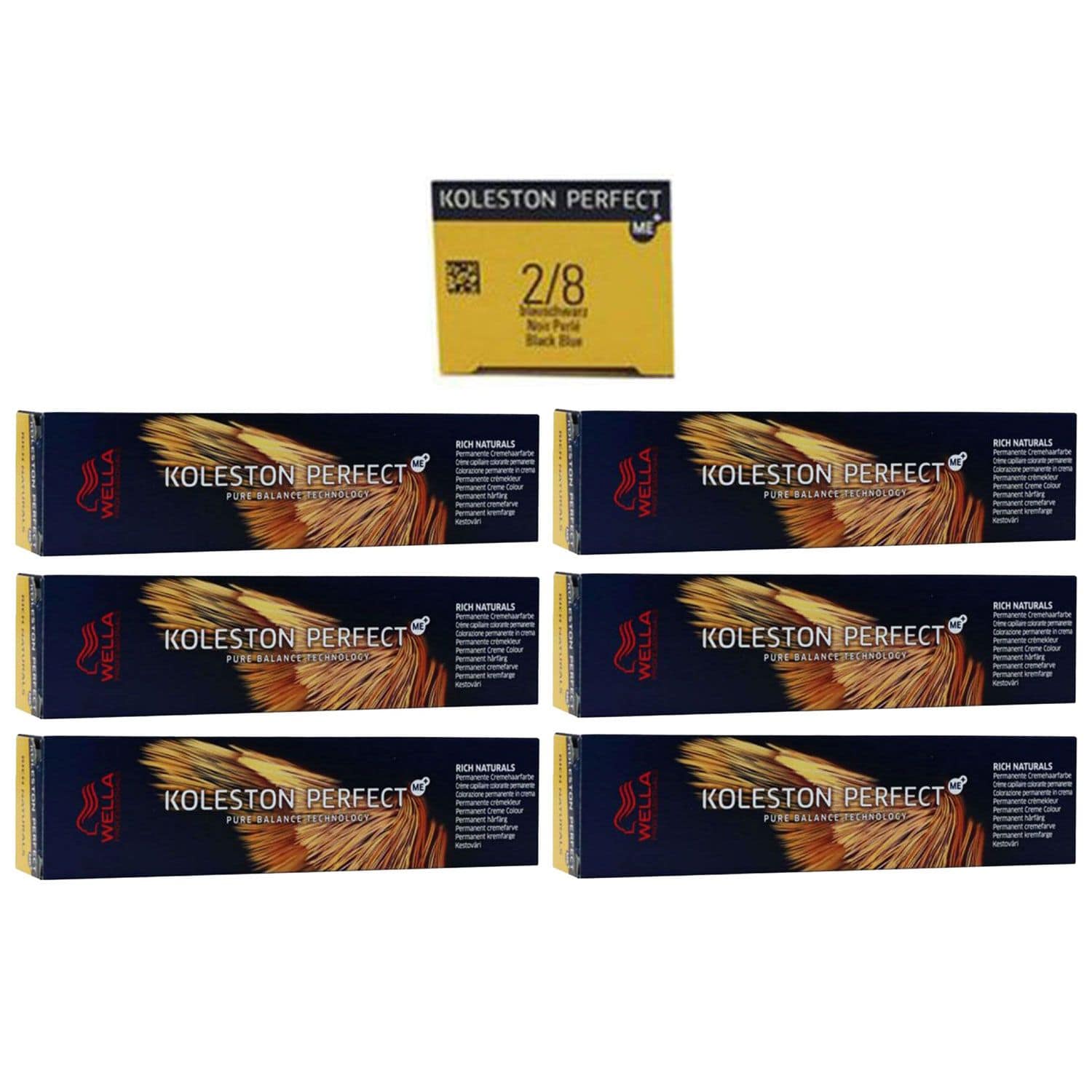 Wella Koleston 6 x 60 ml 2/8 blauschwarz Set