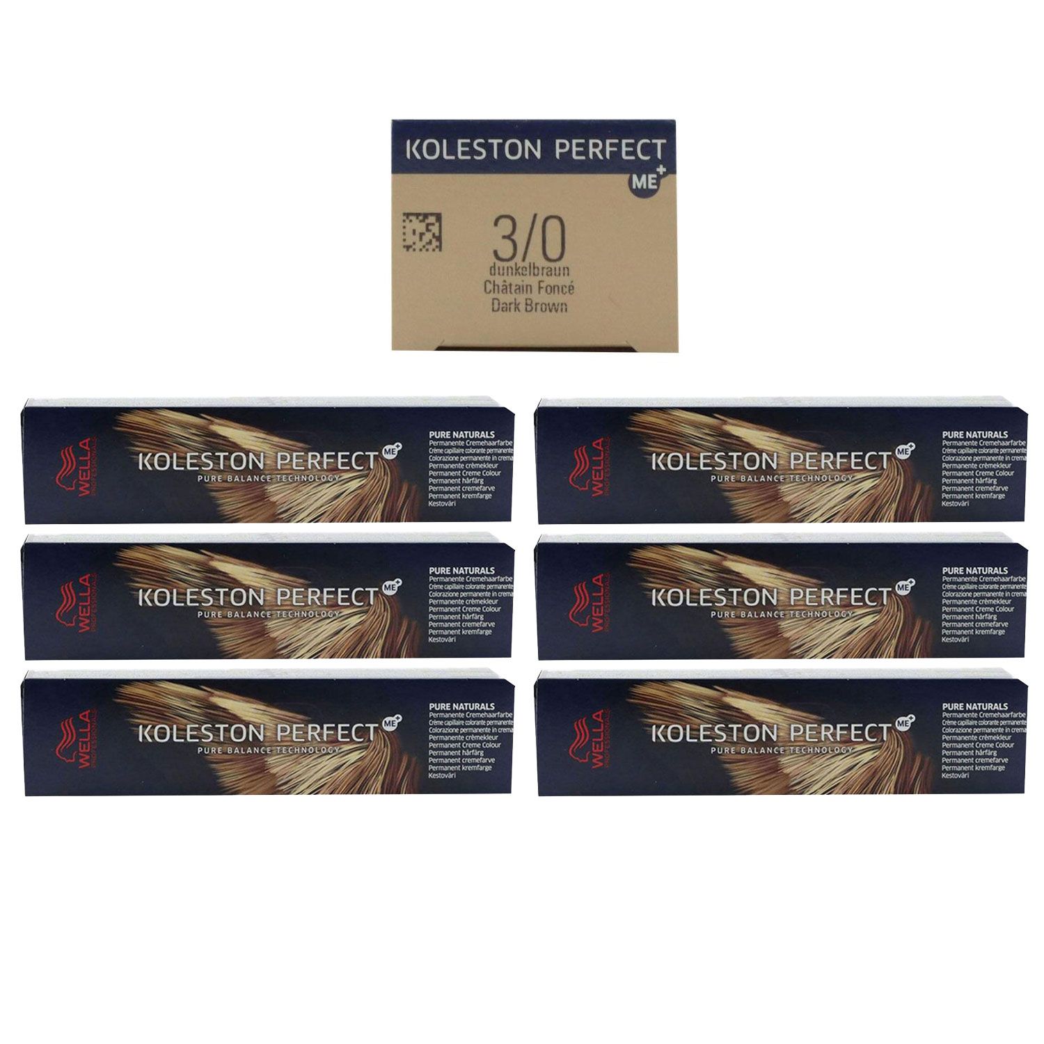 Wella Koleston 6 x 60 ml 3/0 dunkelbraun Set