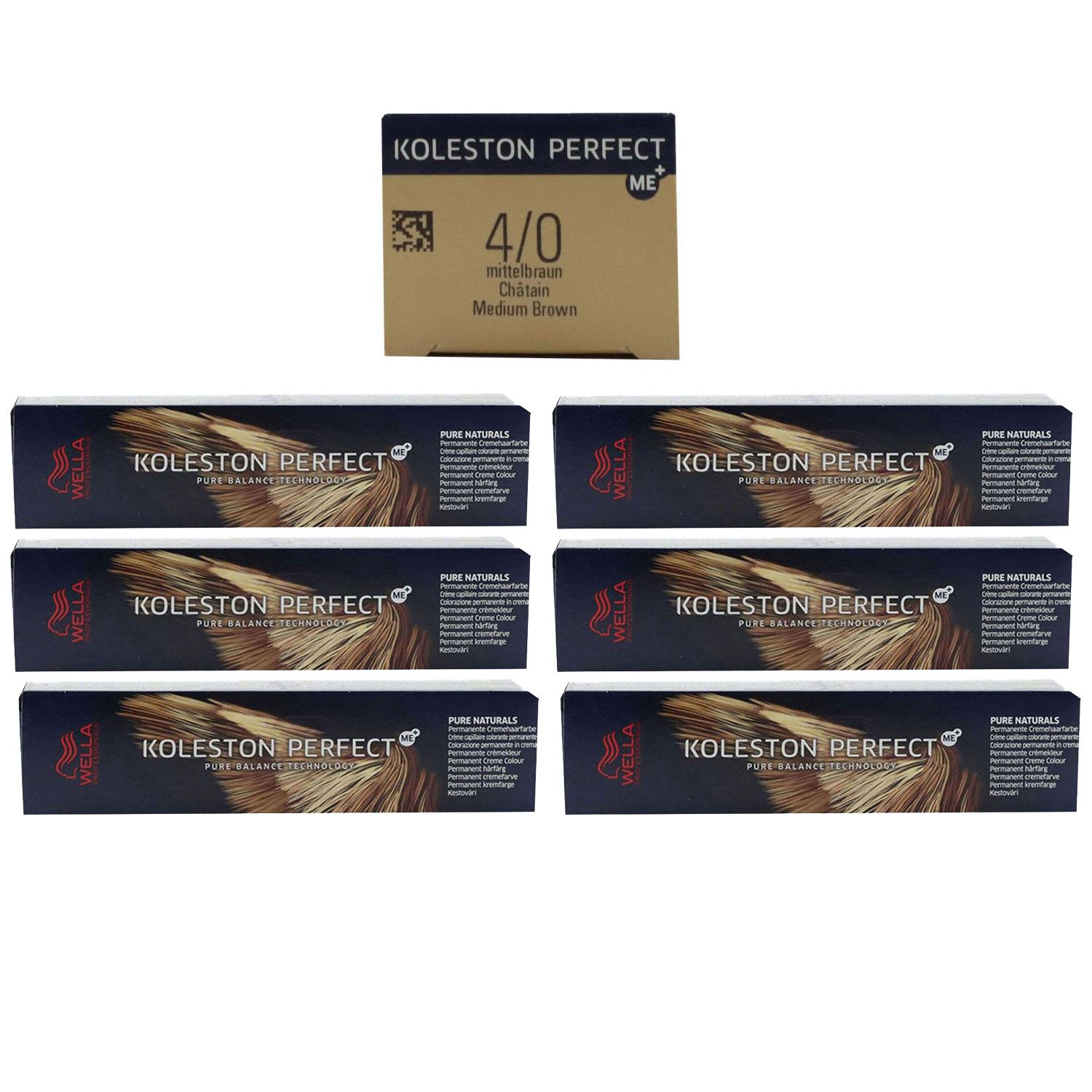 Wella Koleston 6 x 60 ml 4/0 mittelbraun Set