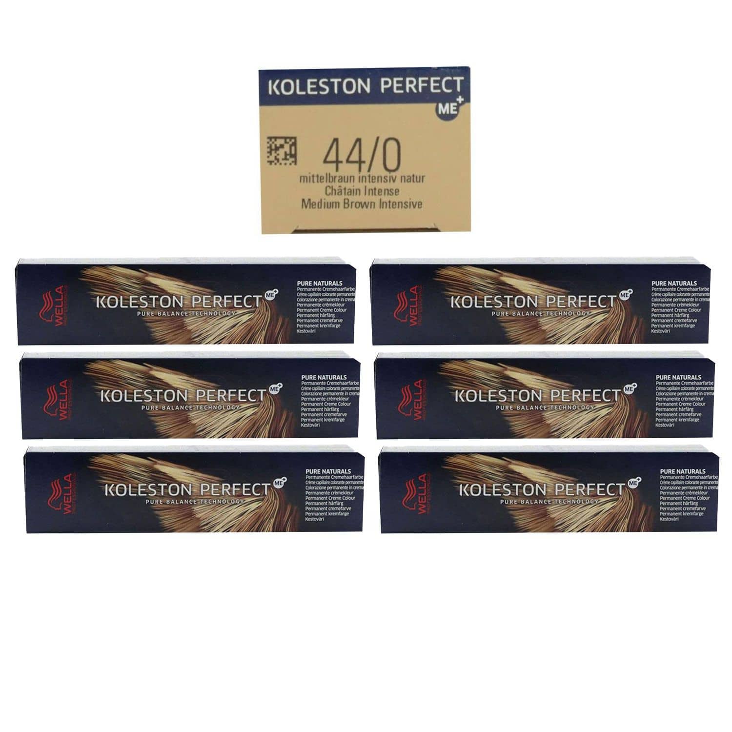 Wella Koleston 6 x 60 ml 44/0 mittelbraun intensiv natur Set