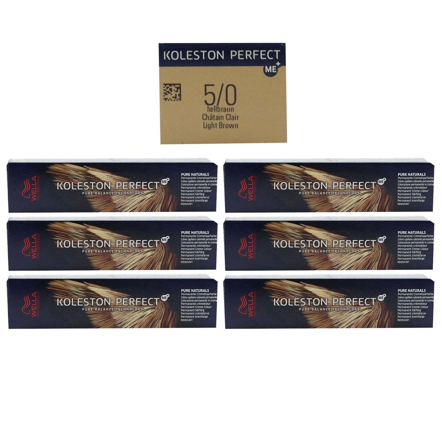 Wella Koleston 6 x 60 ml 5/0 hellbraun Set