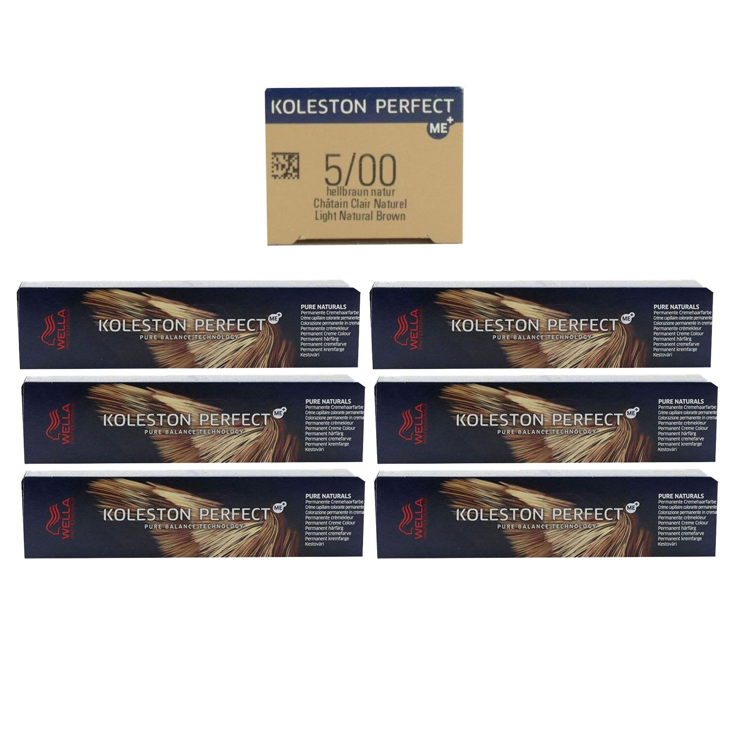 Wella Koleston 6 x 60 ml 5/00 hellbraun natur Set