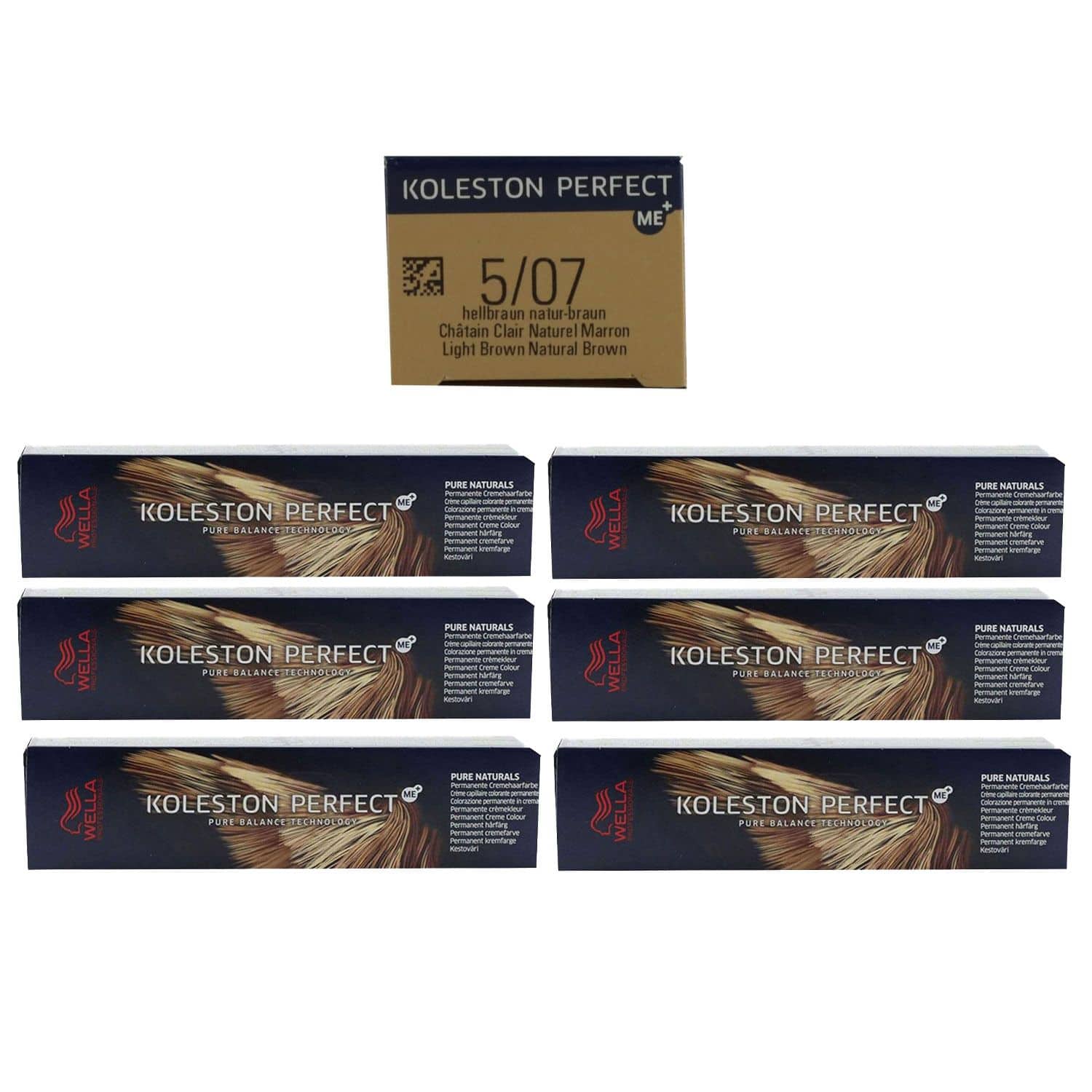 Wella Koleston 6 x 60 ml 5/07 hellbraun natur braun Set