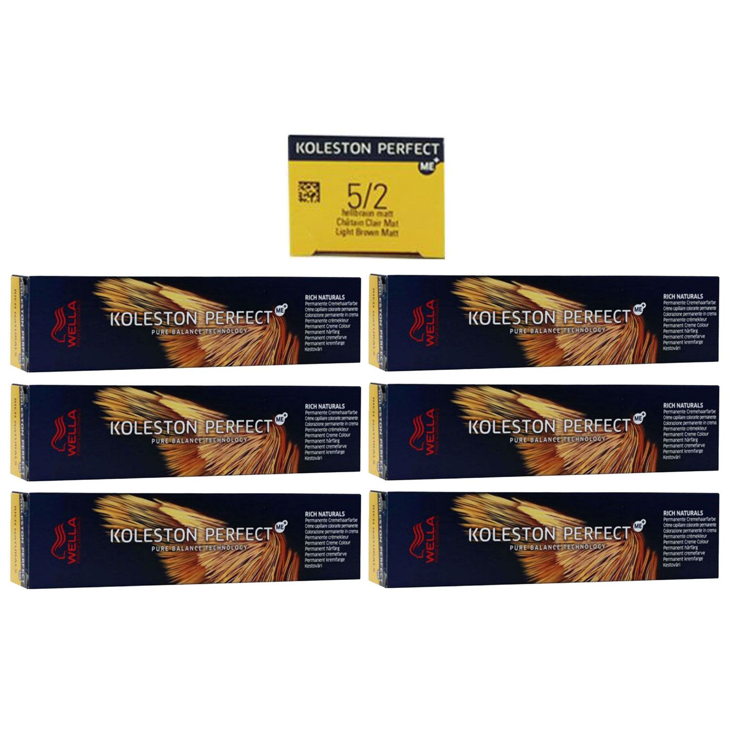 Wella Koleston 6 x 60 ml 5/2 hellbraun matt Set