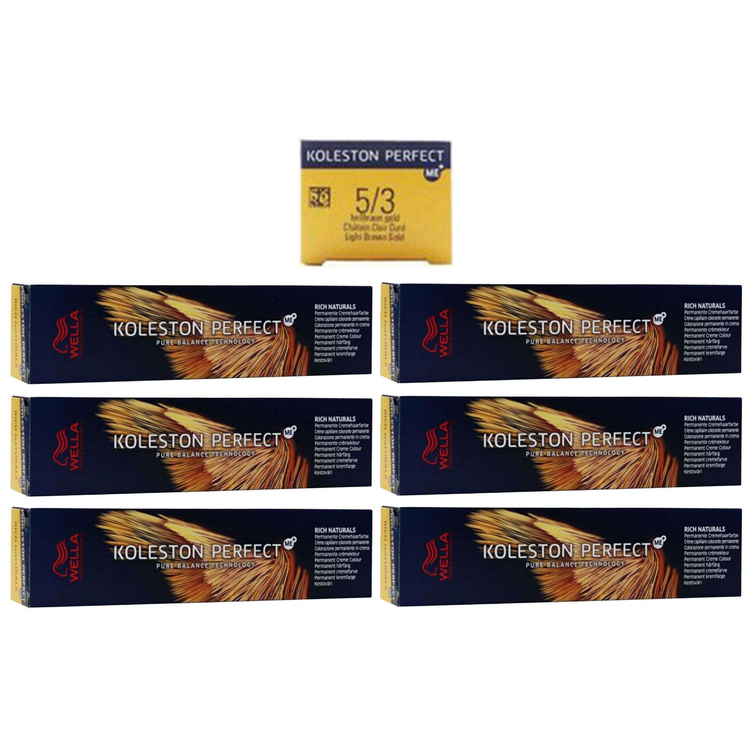 Wella Koleston 6 x 60 ml 5/3 hellbraun gold Set