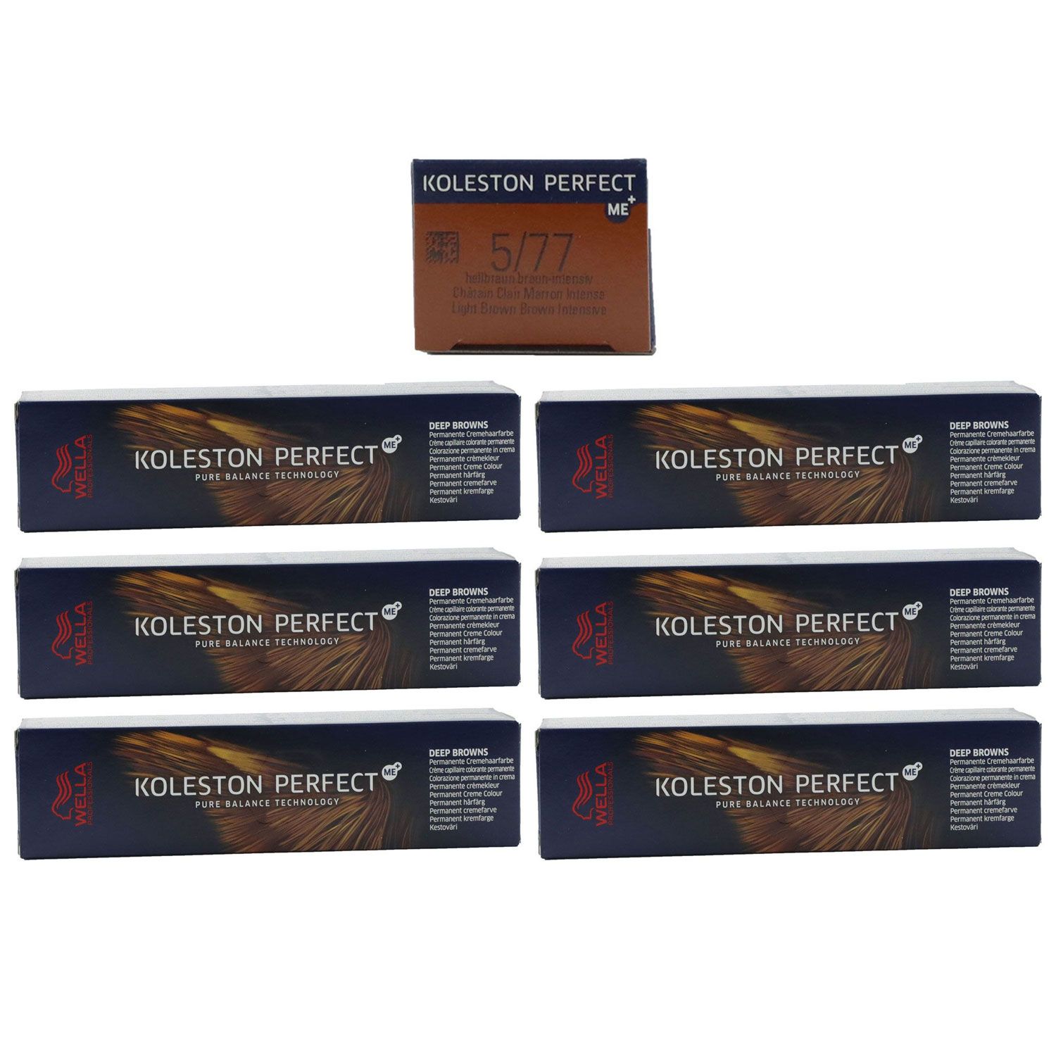 Wella Koleston 6 x 60 ml 5/77 hellbraun braun-intensiv Set