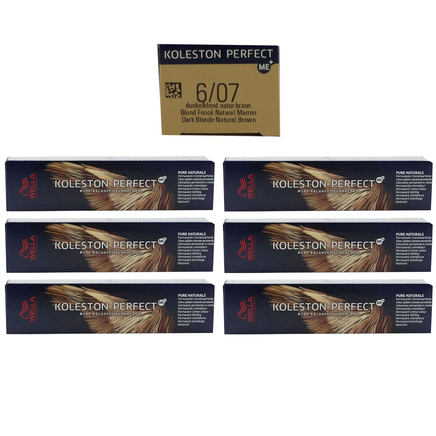 Wella Koleston 6 x 60 ml 6/07 dunkelblond natur braun Set
