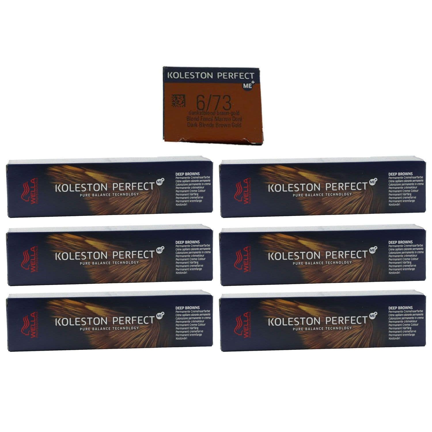 Wella Koleston 6 x 60 ml 6/73 dunkelblond braun gold Set