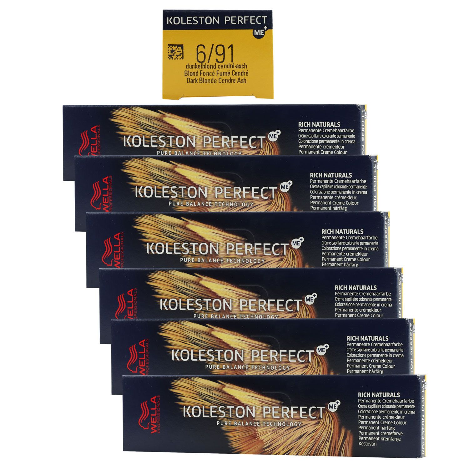 Wella Koleston 6 x 60 ml 6/91 dunkelblond cendre asch Set