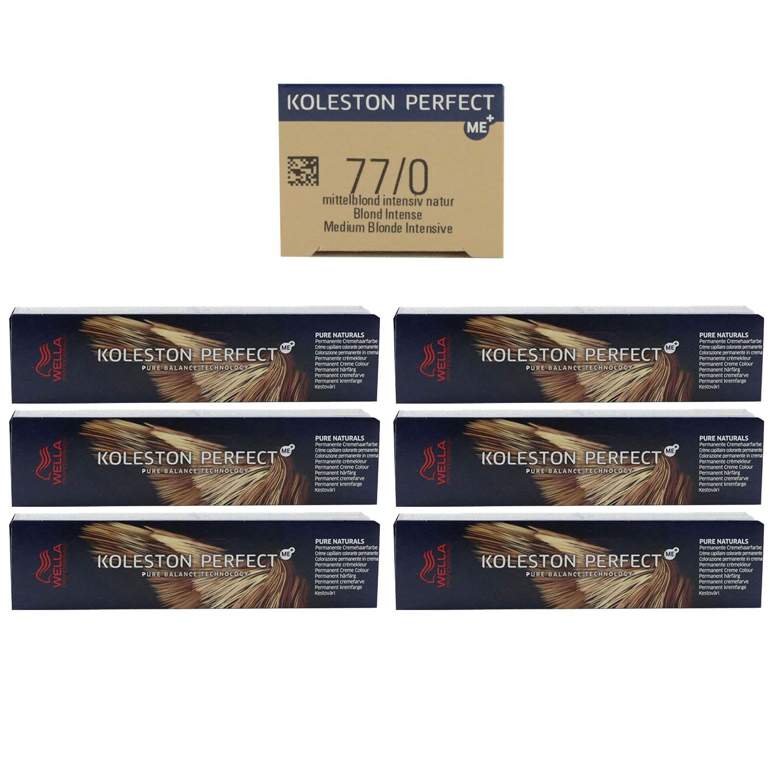 Wella Koleston 6 x 60 ml 77/0 mittelblond intensiv natur Set