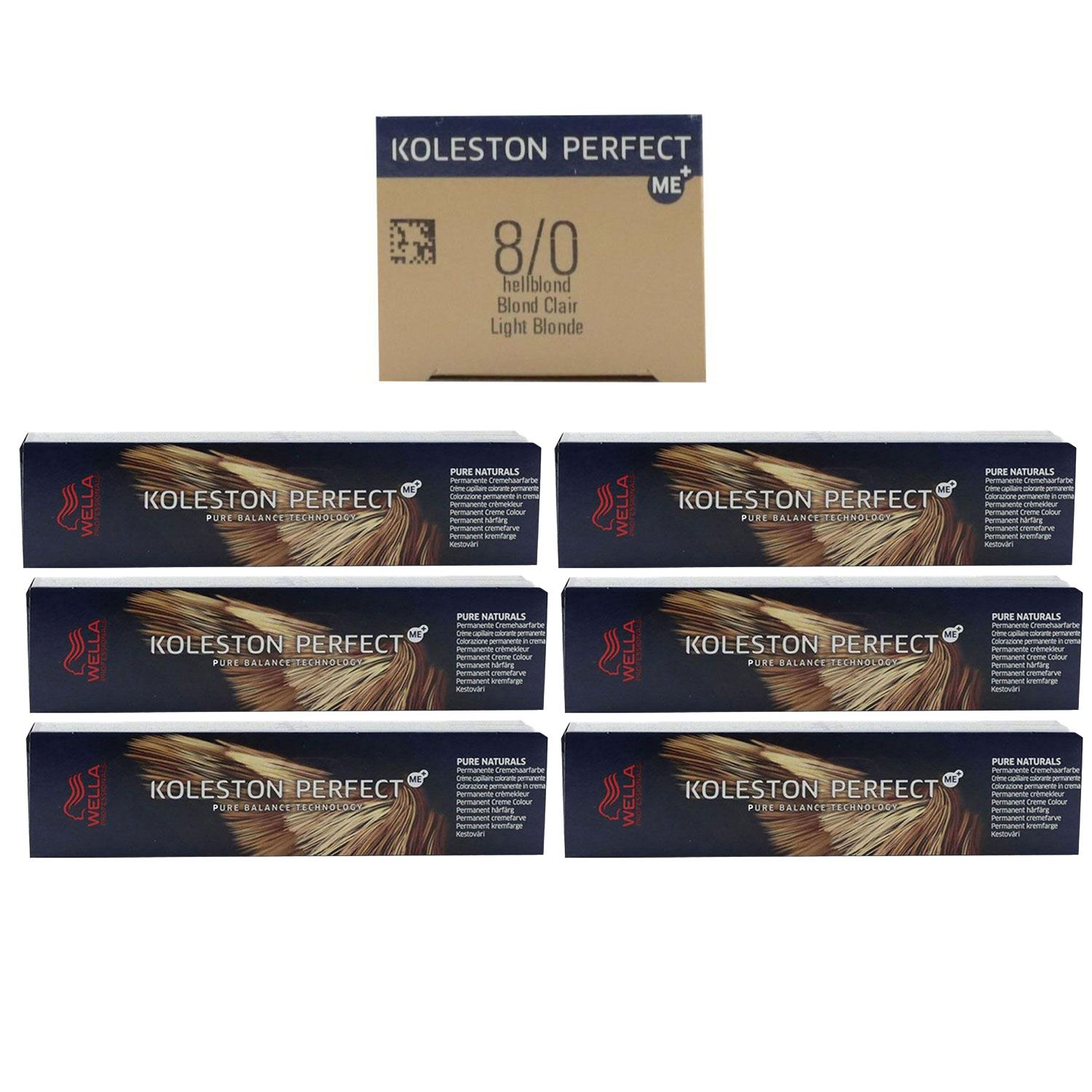 Wella Koleston 6 x 60 ml 8/0 hellblond Set