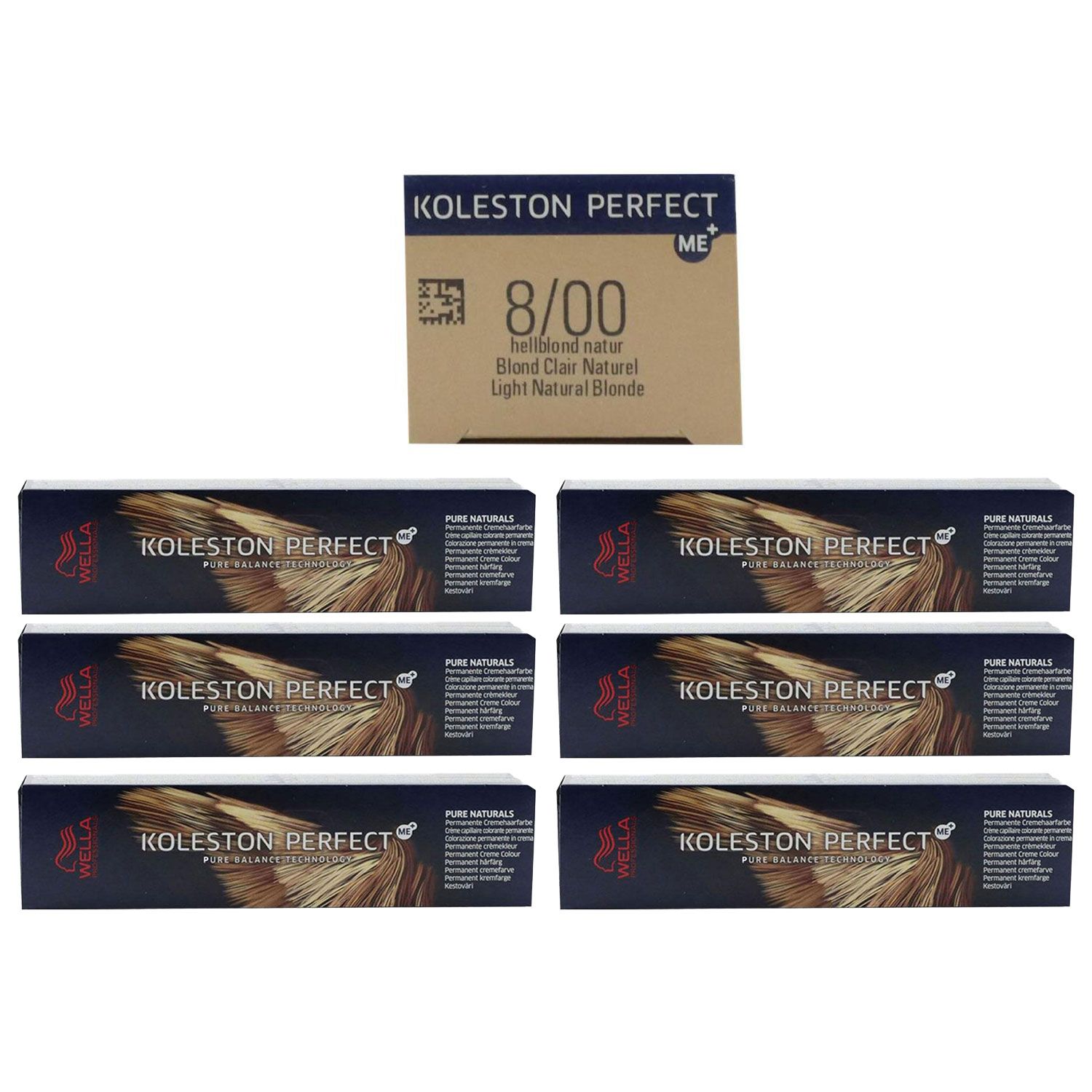Wella Koleston 6 x 60 ml 8/00 hellblond natur Set