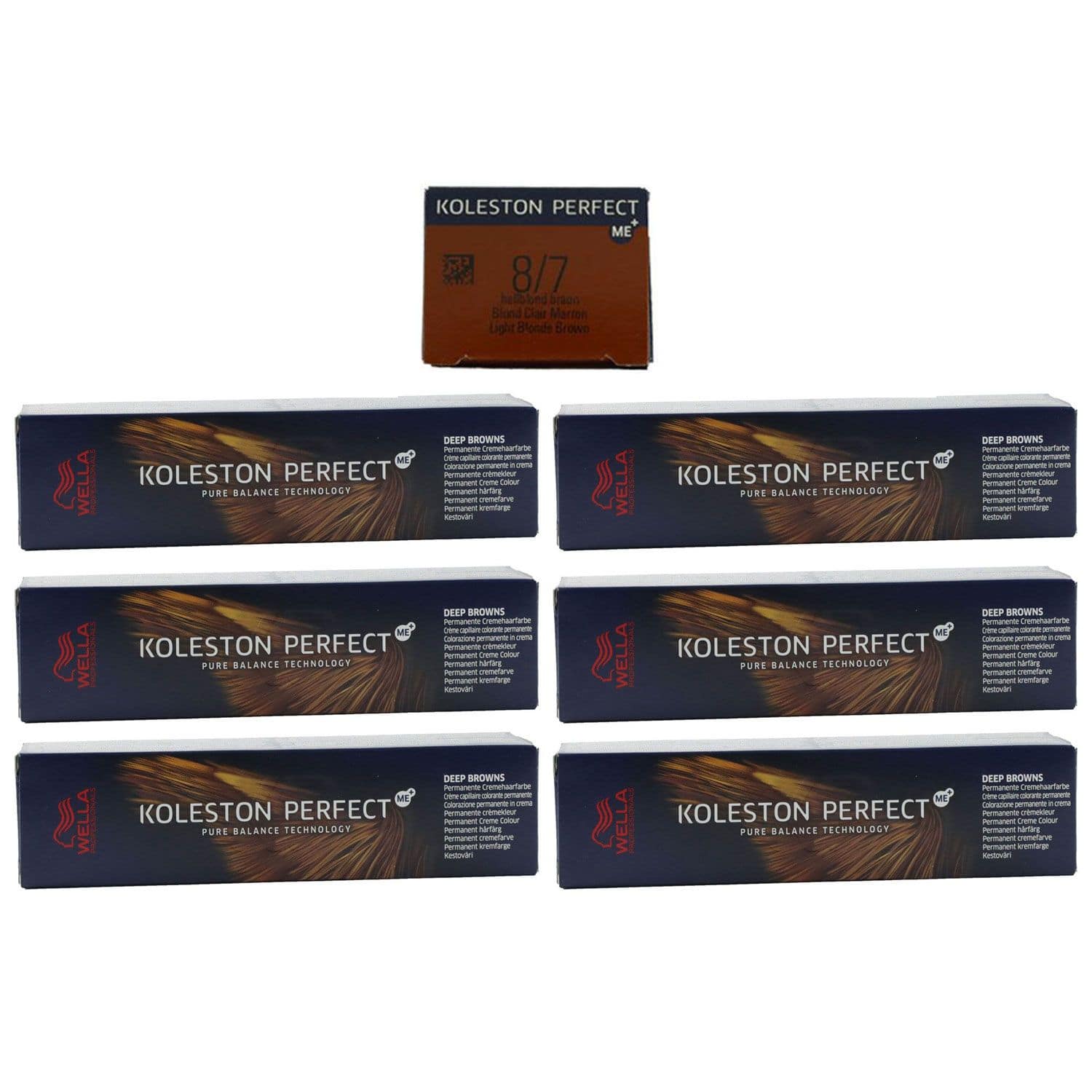 Wella Koleston 6 x 60 ml 8/7 hellblond braun Set