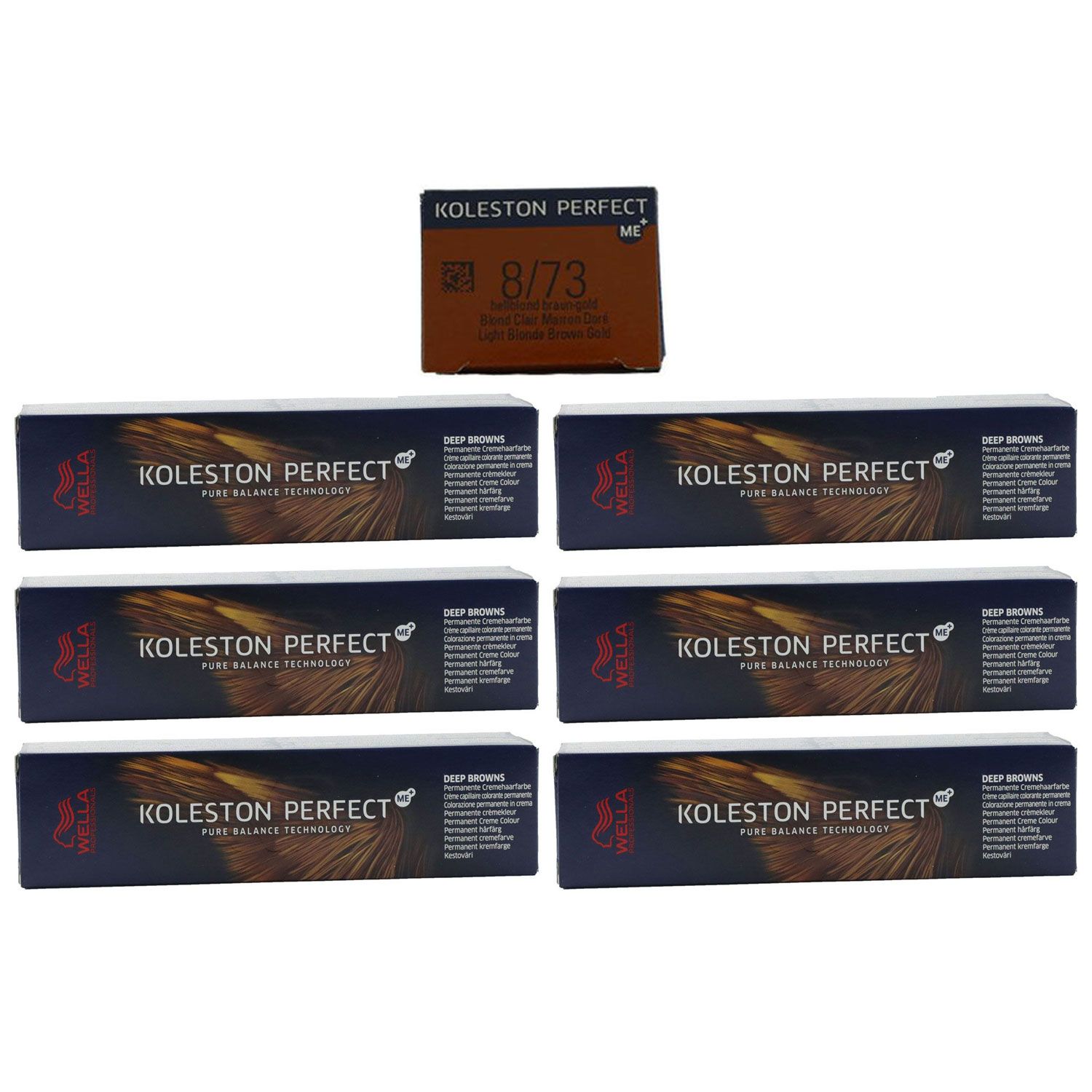 Wella Koleston 6 x 60 ml 8/73 hellblond braun gold Set