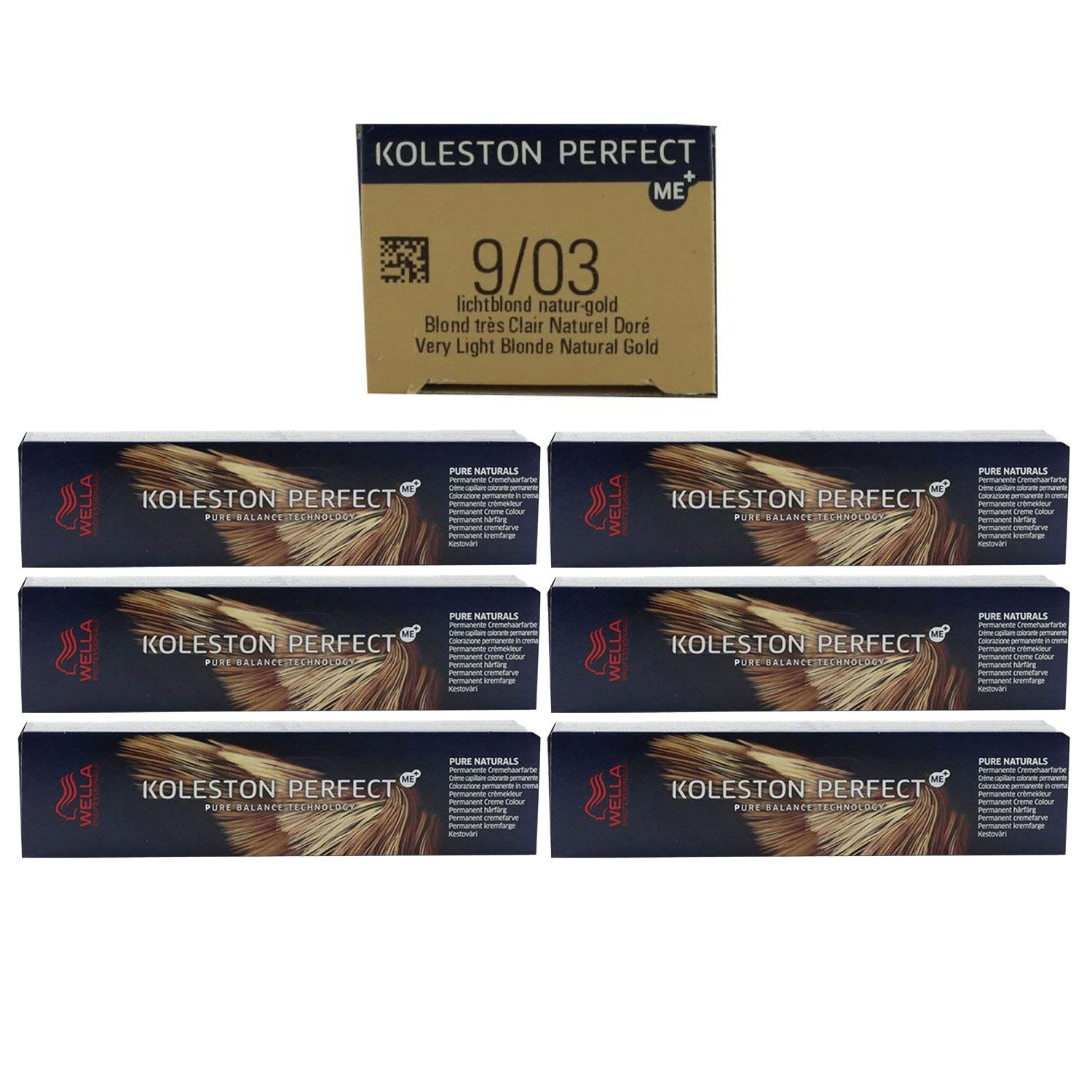 Wella Koleston 6 x 60 ml 9/03 lichtblond natur gold Set