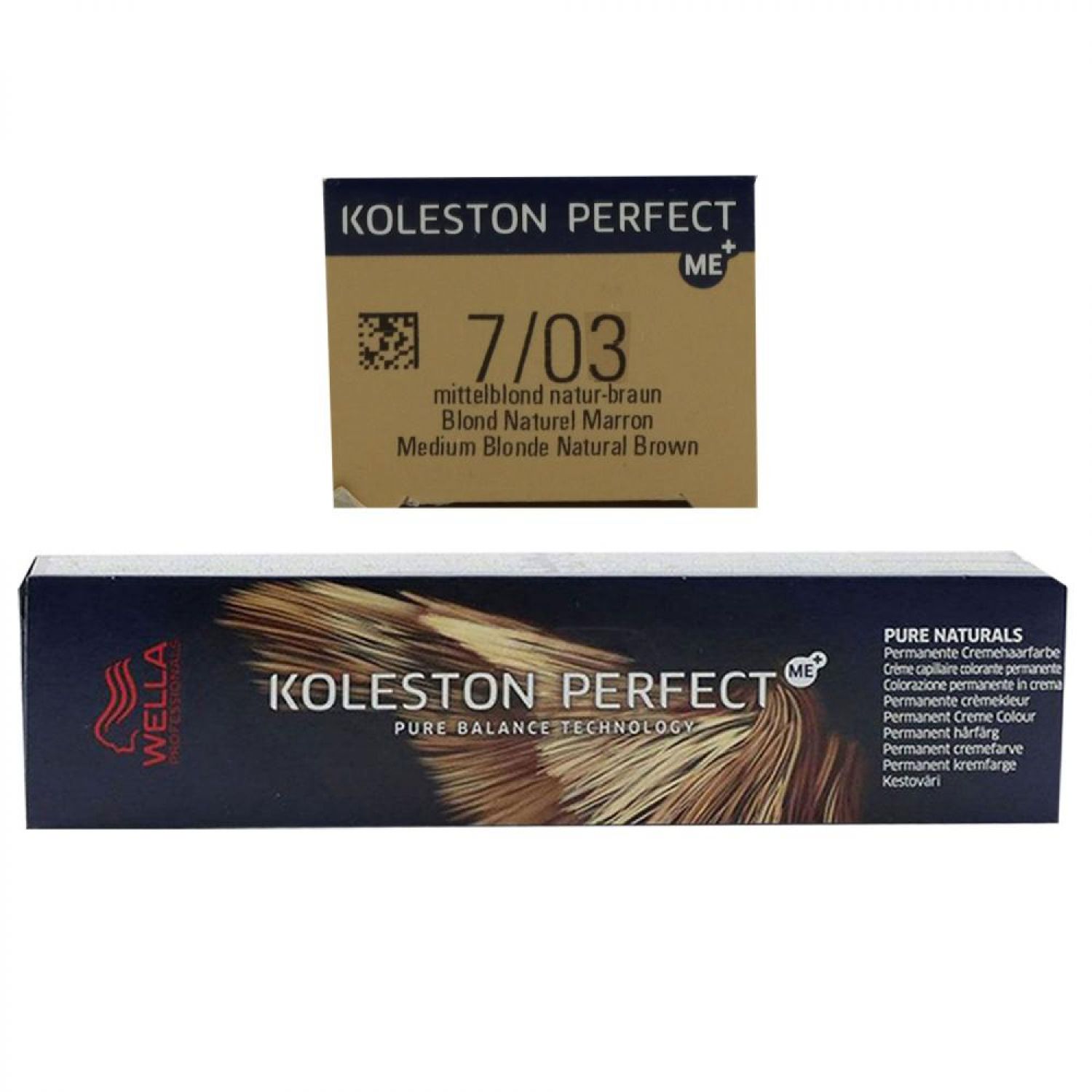 Wella Koleston Perfect ME Pure Naturals 60 ml 7/03 mittelblond natur gold