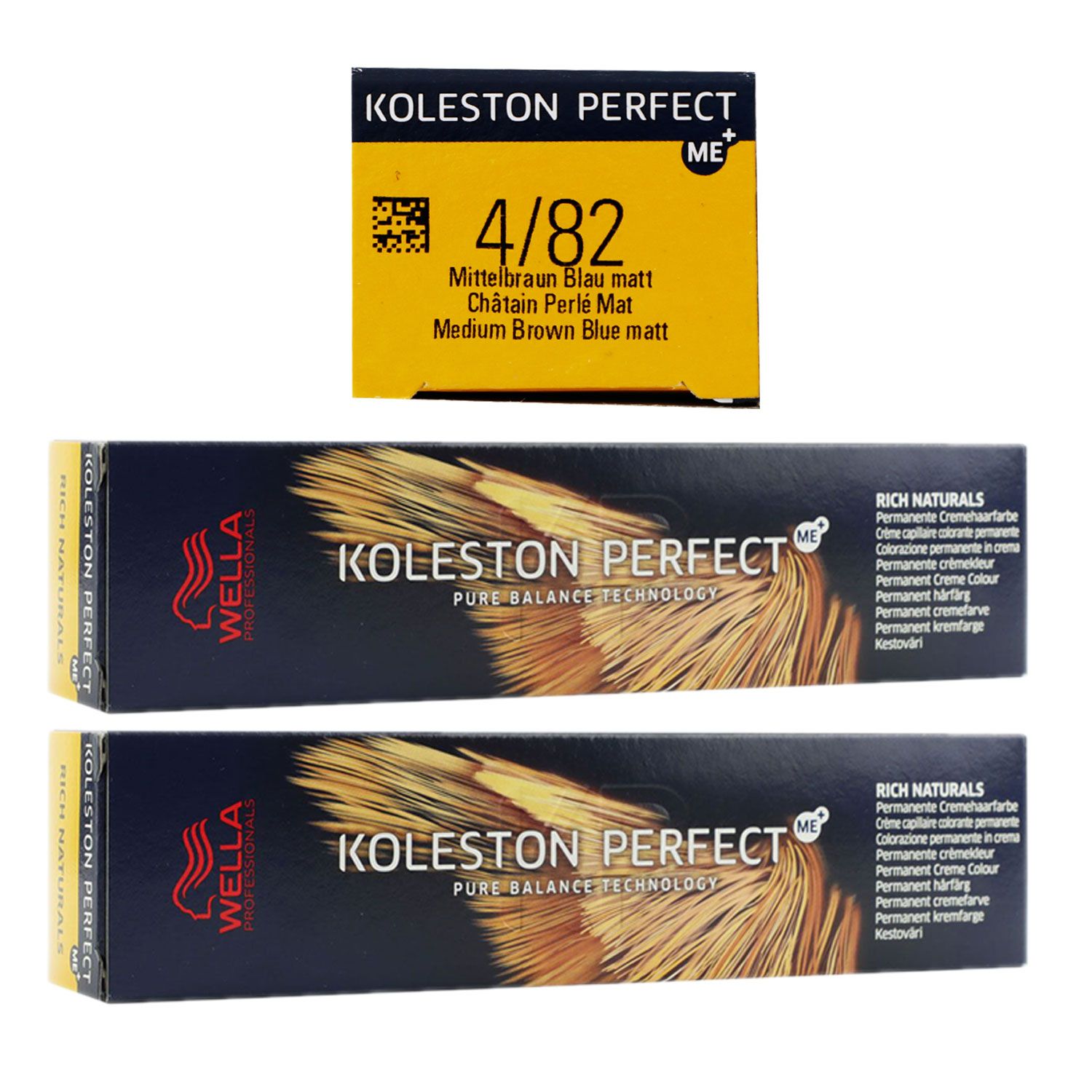 Wella Koleston Perfect ME Rich Naturals 2 x 60 ml 4/82 mittelbraun perl matt Set