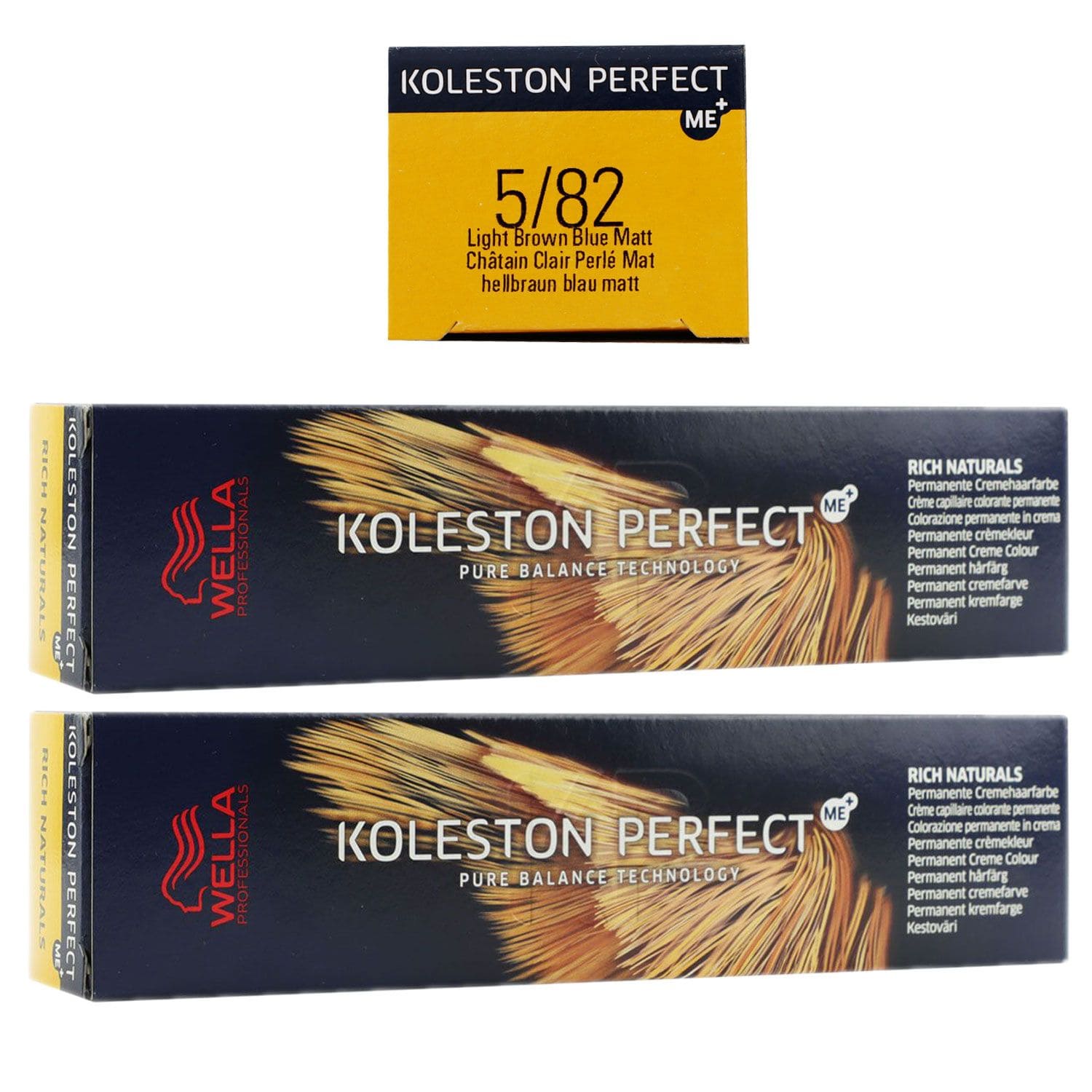 Wella Koleston Perfect ME Rich Naturals 2 x 60 ml 5/82 hellbraun perl matt Set